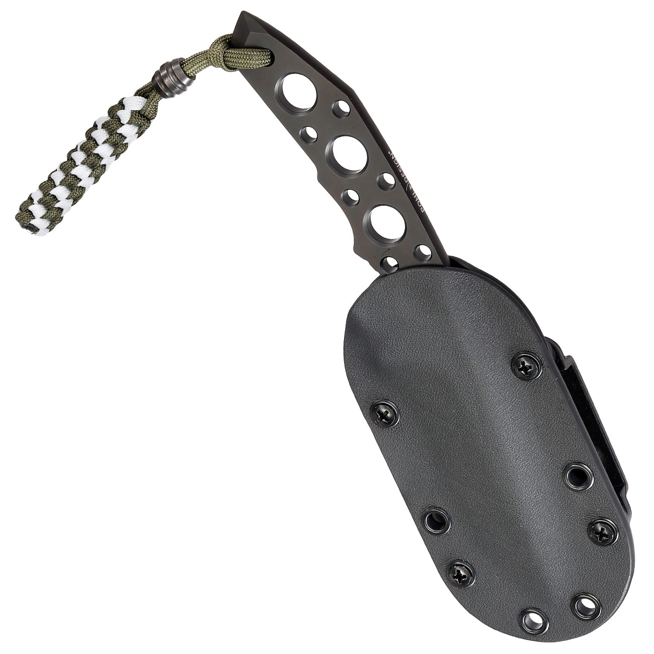 Pohl Force Outdoormesser Charlie Three BK Gen2 schwarz inkl. Kydexscheide und nachleuchtendem Lanyard Bild 4