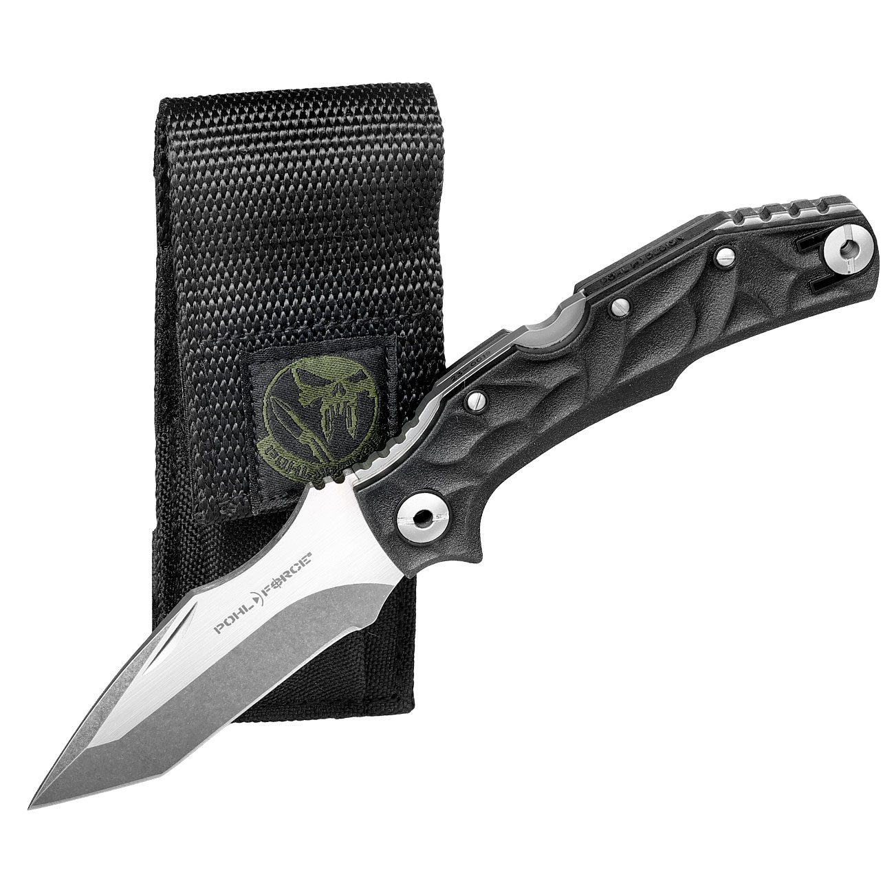 Pohl Force Taschenmesser Bravo Two Classic schwarz/silber inkl. Grtelclip und Nylonholster Bild 4