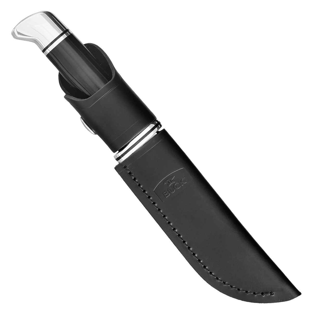 Buck Bowiemesser 117 Brahma schwarz/silber inkl. Lederscheide Bild 4