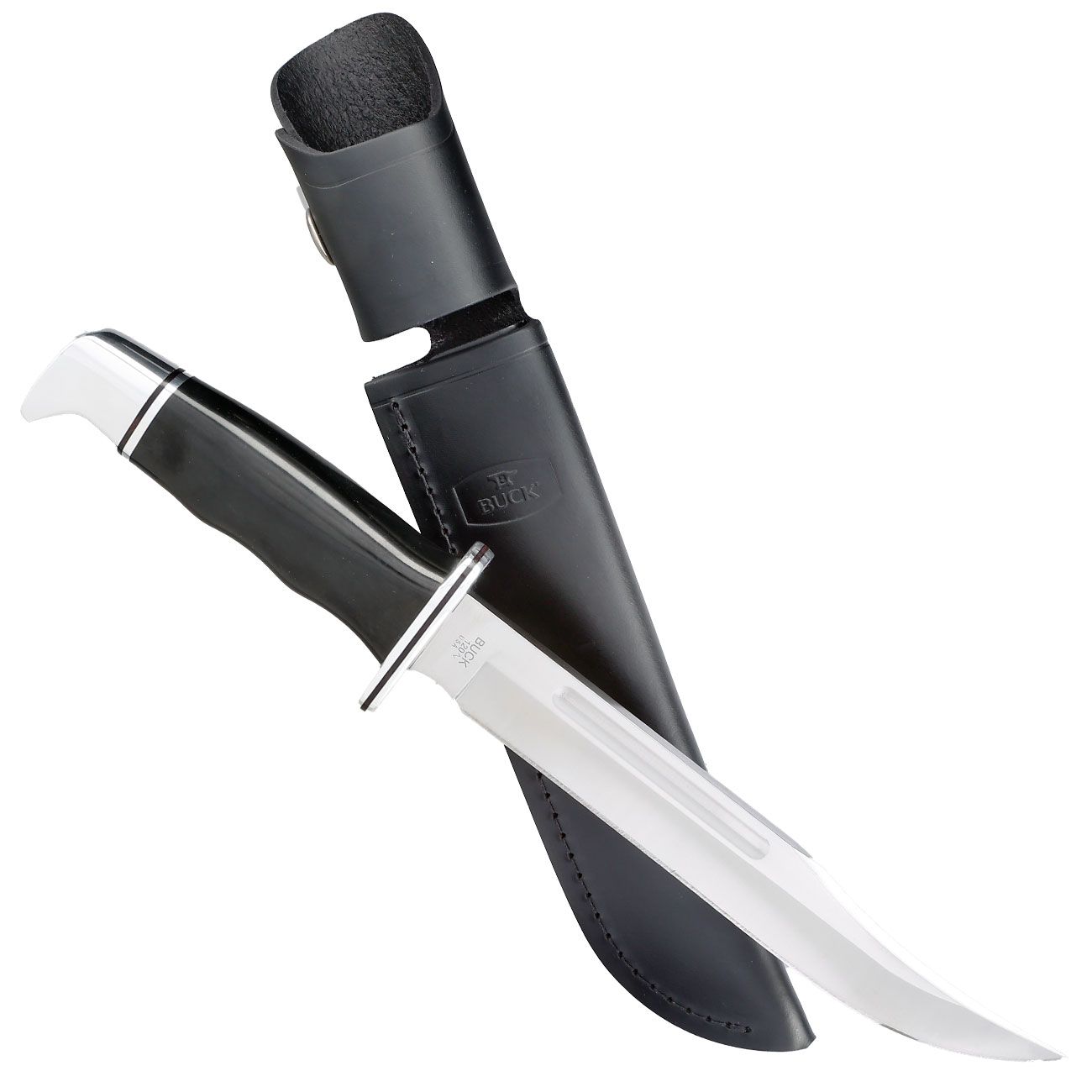 Buck Bowiemesser 120 General schwarz/silber inkl. Lederscheide Bild 3