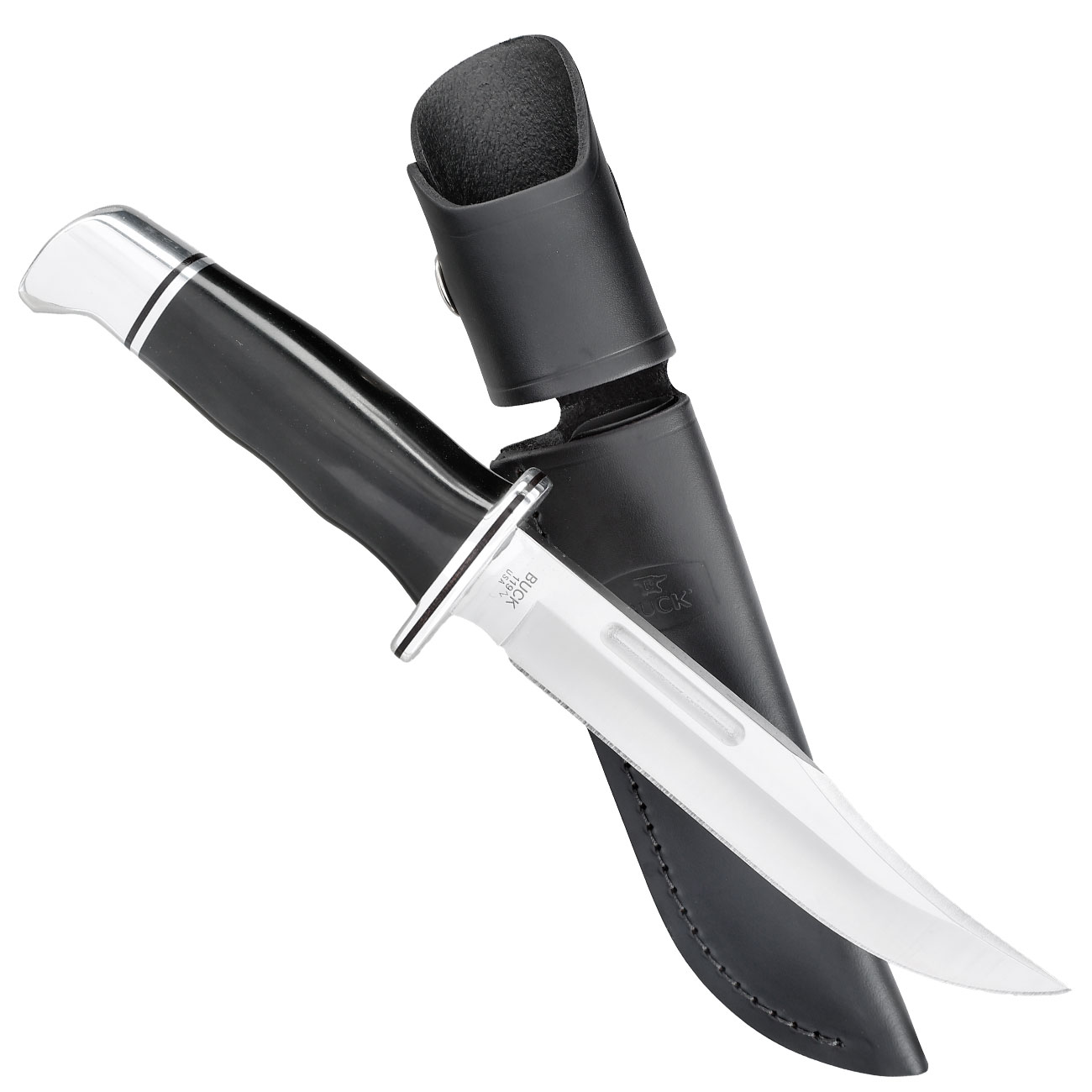 Buck Bowiemesser 119 Special schwarz/silber inkl. Lederscheide Bild 3