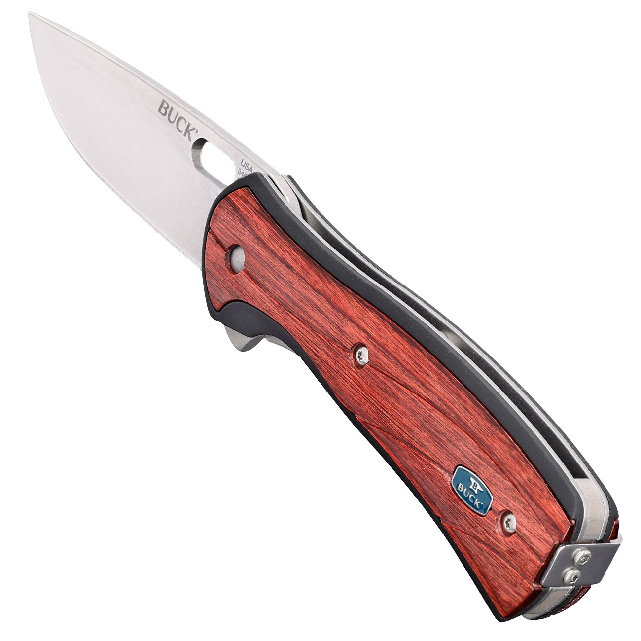Buck Einhandmesser 346 Vantage Large mit Holzgriffschalen inkl. Grtelclip Bild 6