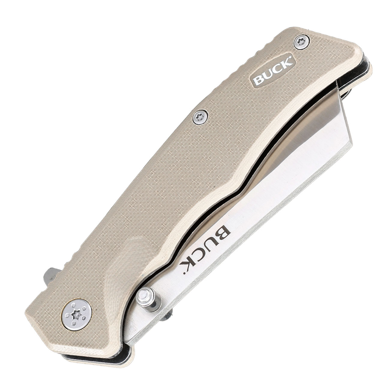 Buck Einhandmesser 252 Trunk khaki/silber inkl. Grtelclip Bild 4