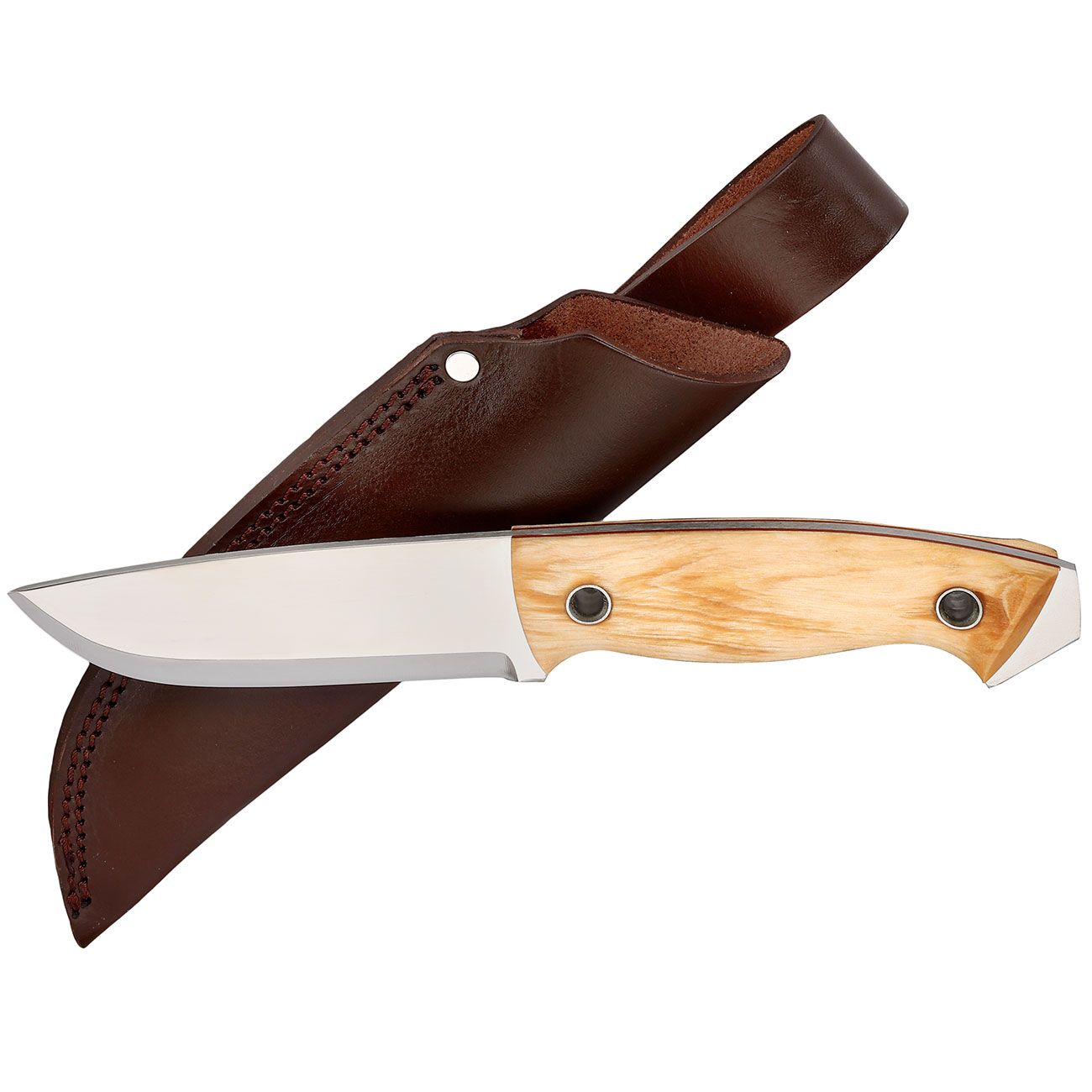 Helle Outdoormesser Utvaer braun/silber inkl. Lederscheide Bild 3