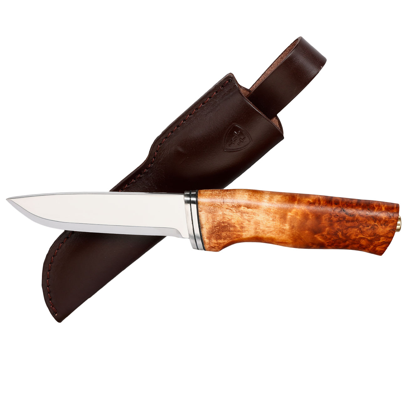 Helle Outdoormesser Alden braun/silber inkl. Lederscheide Bild 3
