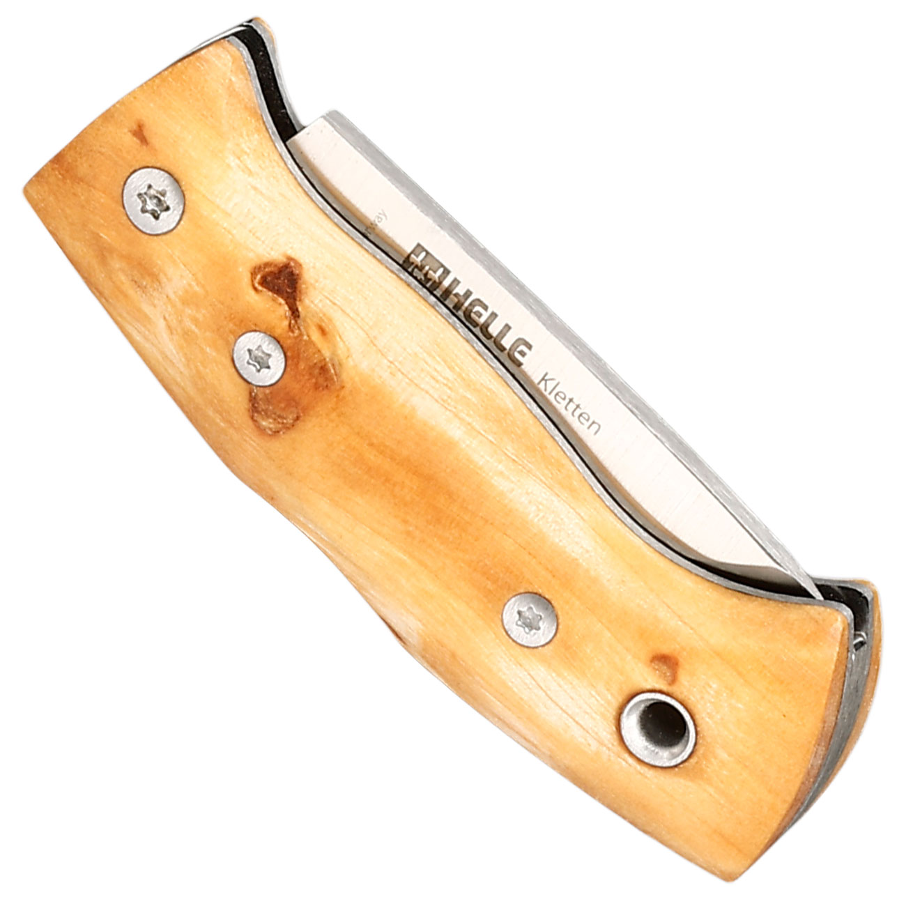 Helle Taschenmesser Kletten braun/silber inkl. Fangriemen Bild 5