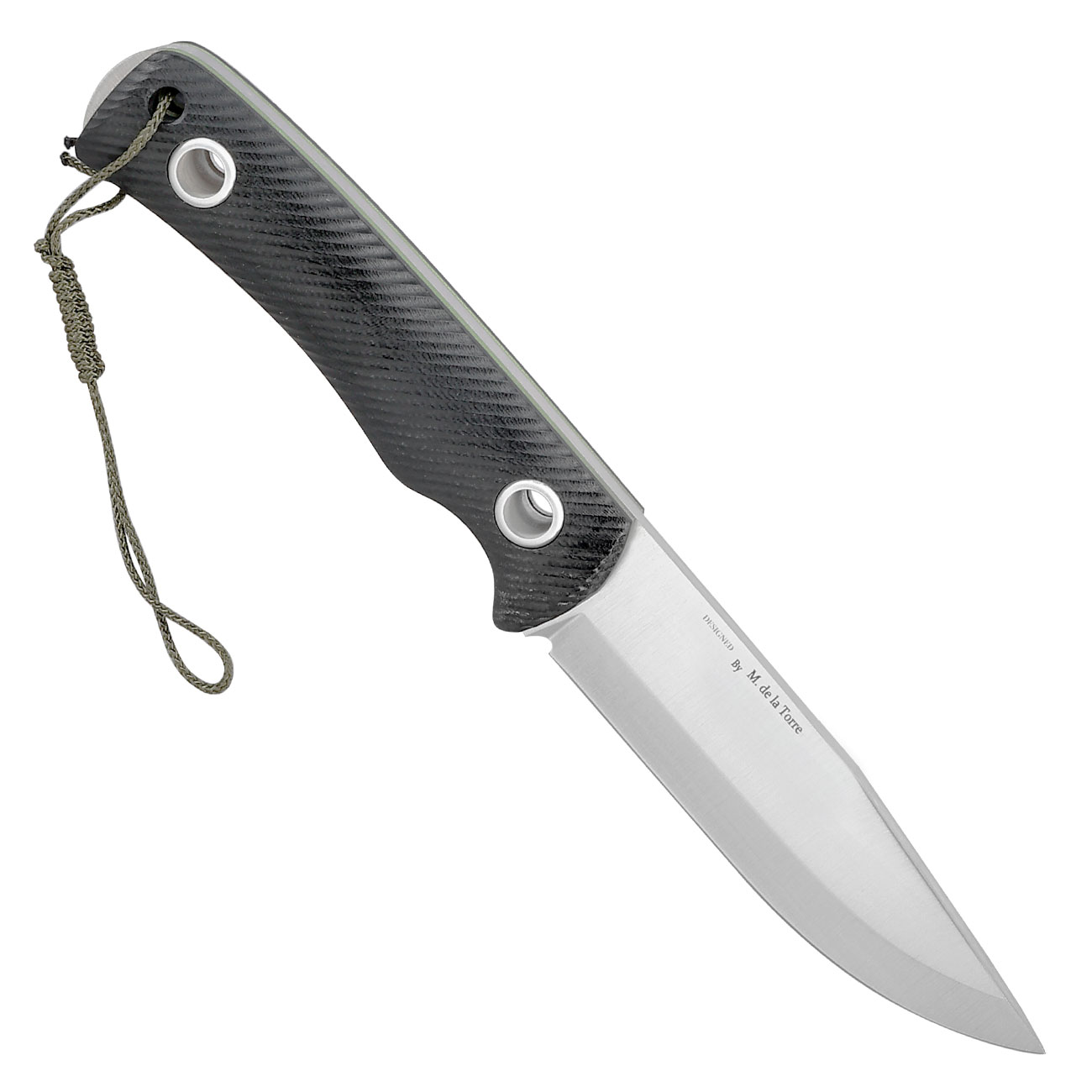 Nieto Outdoormesser Chaman Scandi schwarz/silber inkl. Lederscheide Bild 1