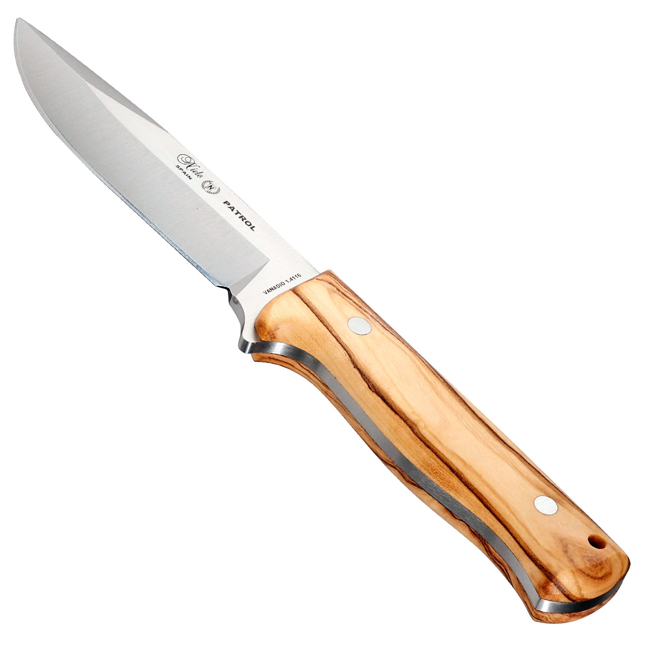 Nieto Outdoormesser Patrol braun/silber inkl. Lederscheide Bild 2