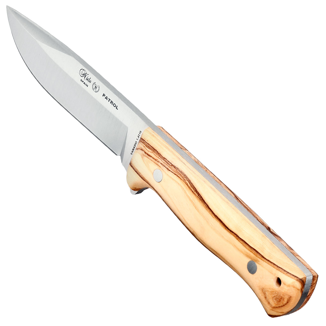 Nieto Outdoormesser Patrol braun/silber inkl. Lederscheide Bild 6