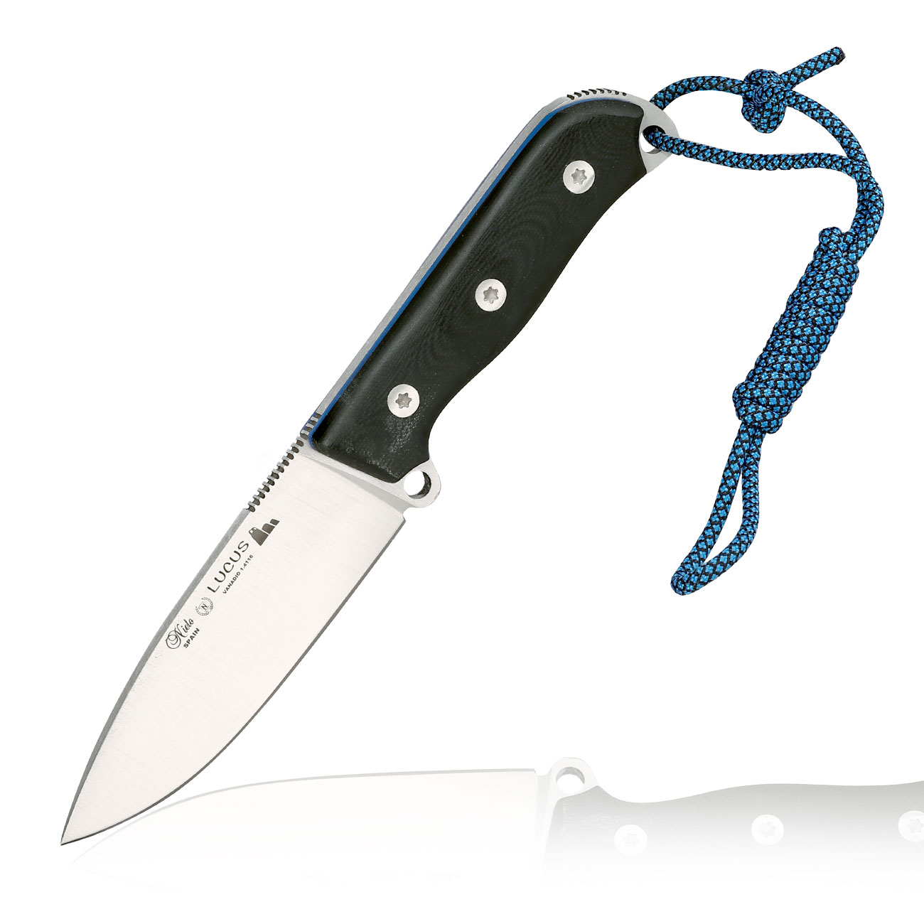 Nieto Outdoormesser Lucus 120 schwarz/silber inkl. Lederscheide