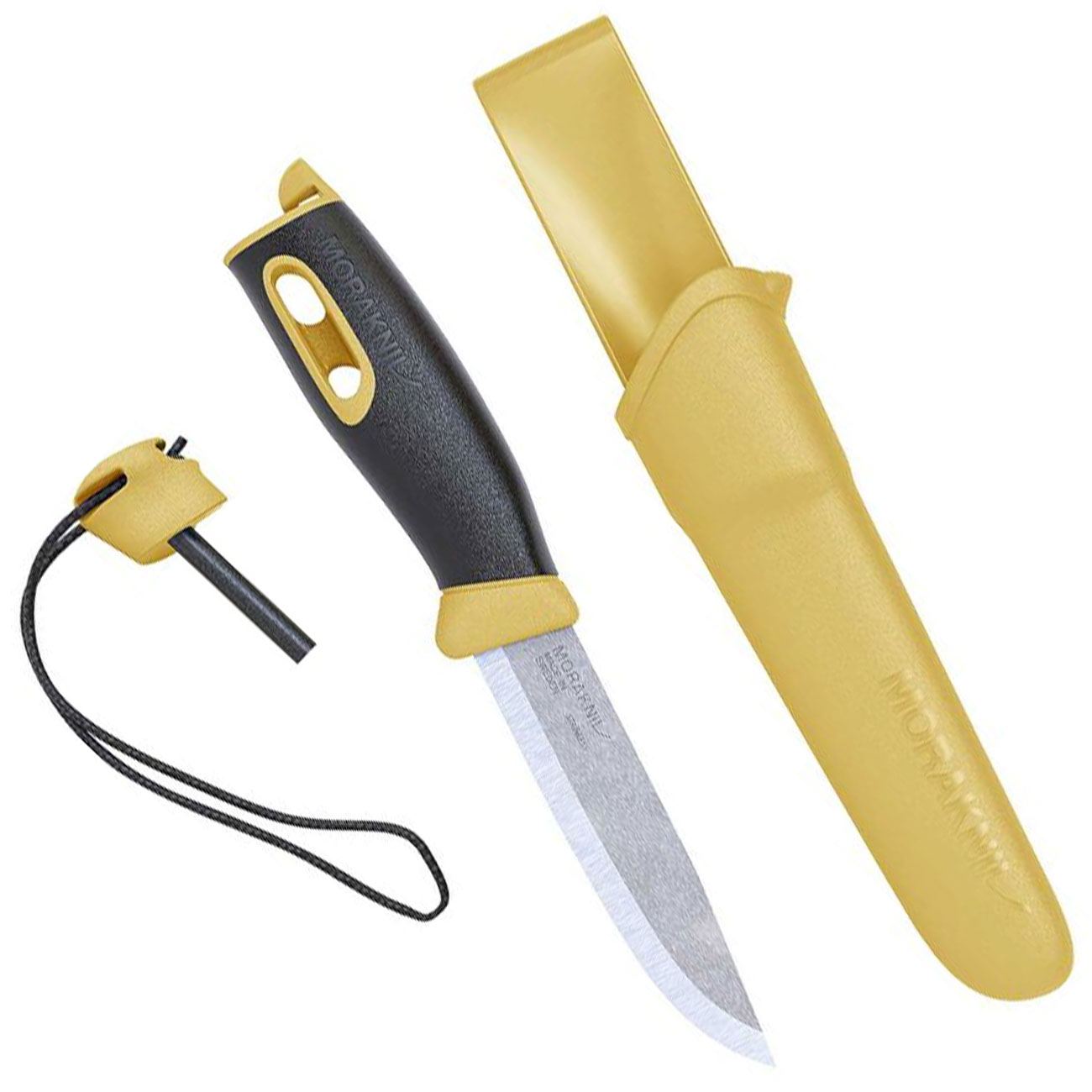 Morakniv Grtelmesser Companion Spark gelb inkl. Kunststoffscheide & Feuerstahl Bild 1