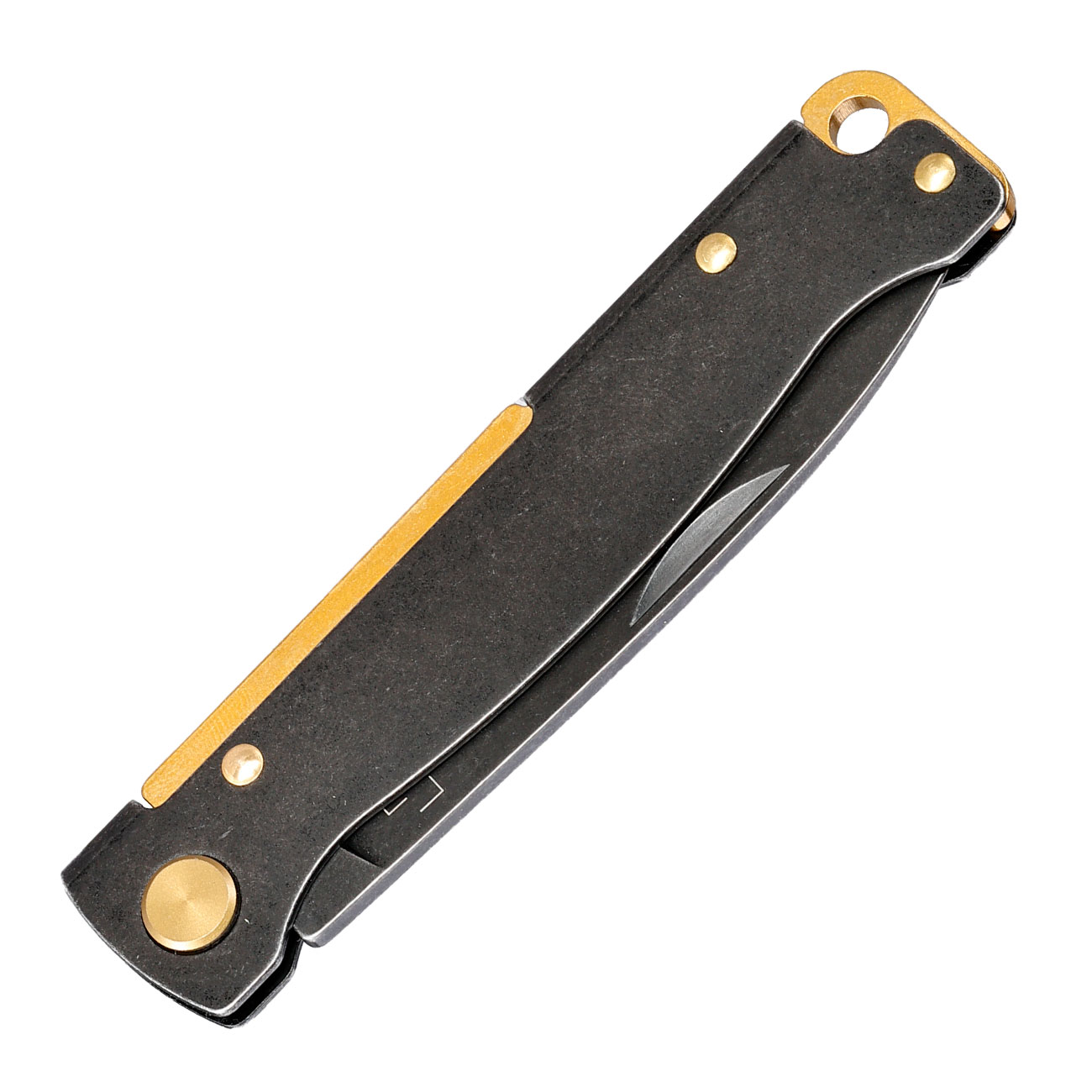 Bker Plus Taschenmesser Atlas SW black stonewash brass inkl. Grtelclip Bild 4