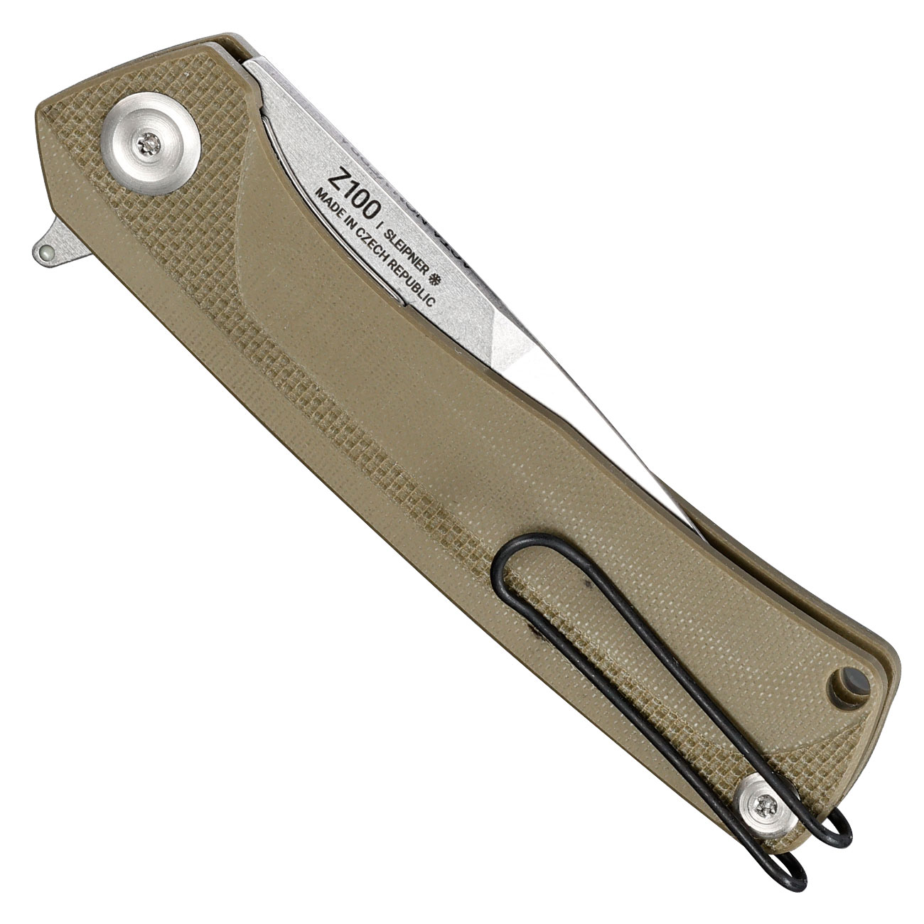 ANV Knives Einhandmesser Z100 BB G10 Sleipner Stahl oliv/stonewash inkl. Grtelclip Bild 5