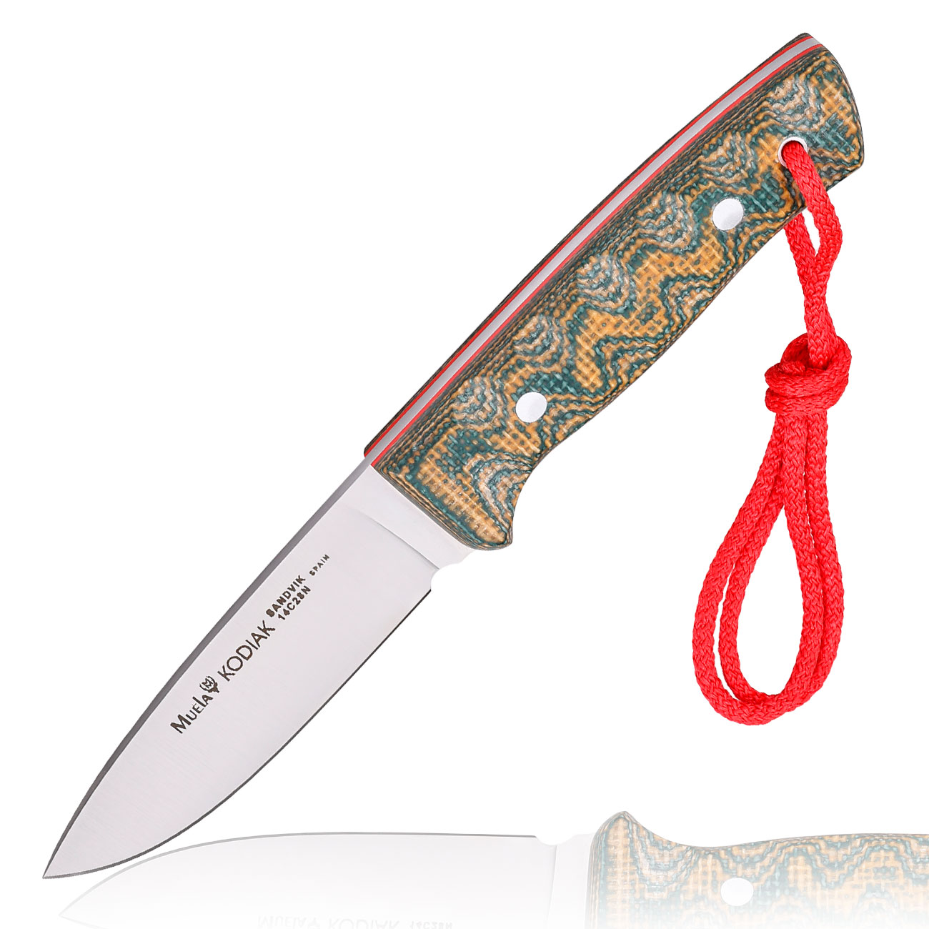 Muela Outdoormesser Kodiak Canvas Micarta grn inkl. Lederscheide