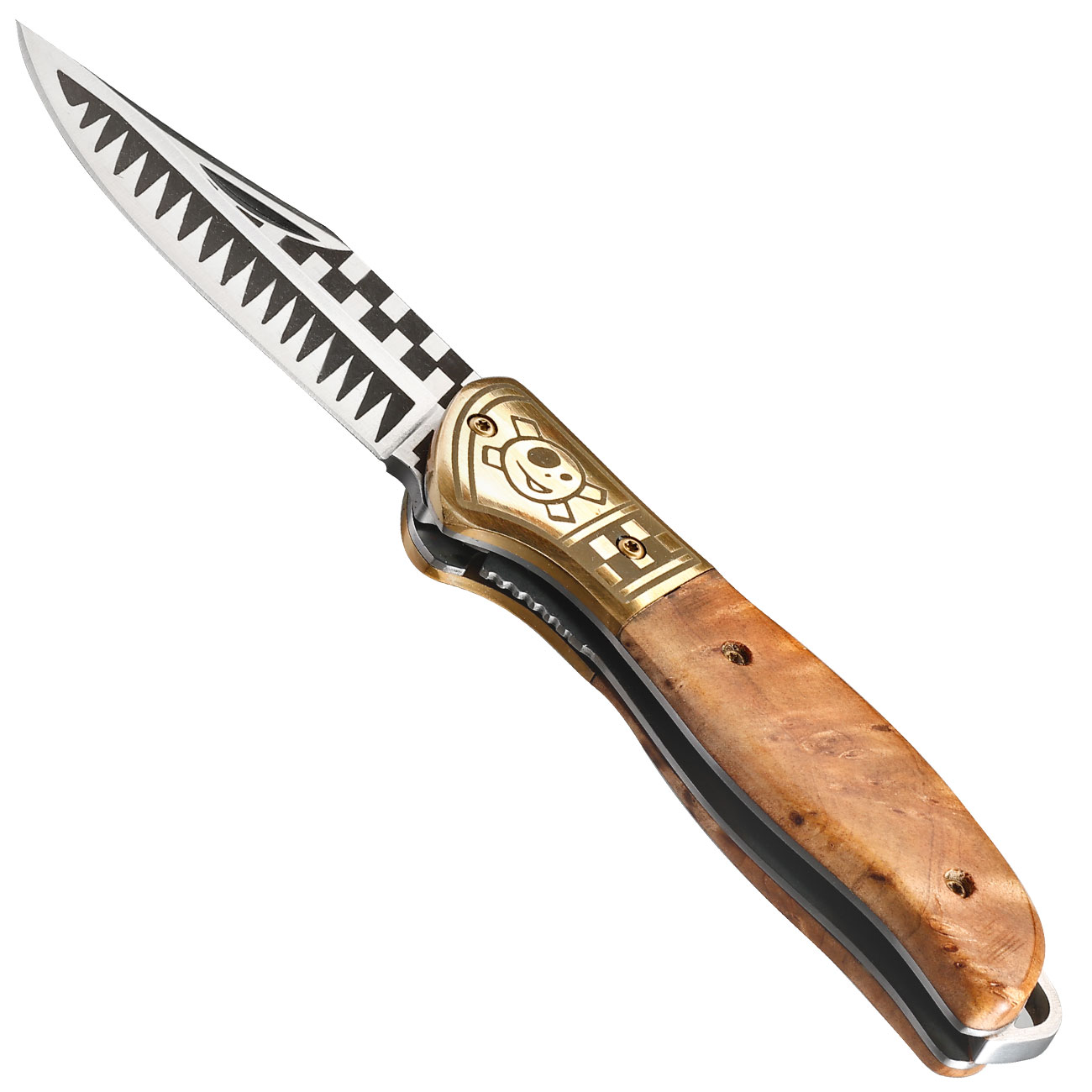 Homey`s Taschenmesser Man`s Ruin by Schiffmacher mit Wurzelholzgriffschalen inkl. Geschenkverpackung Bild 2