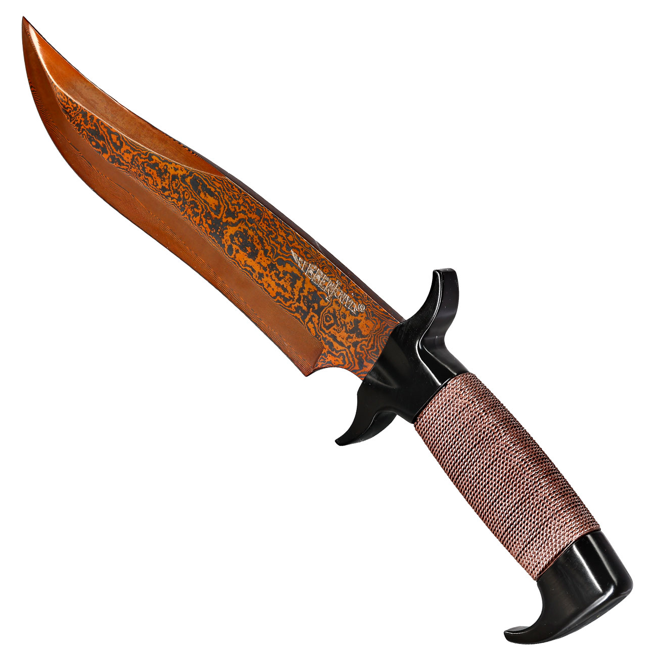 United Cutlery Bowiemesser Hellfyre Highlander Gil Hibben Damast inkl. Lederscheide Bild 6