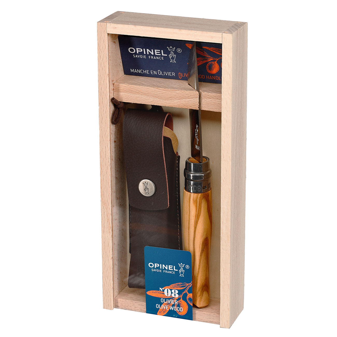 Opinel Taschenmesser Geschenkset No 08 Olivenholz inkl. Etui und Holzbox Bild 10