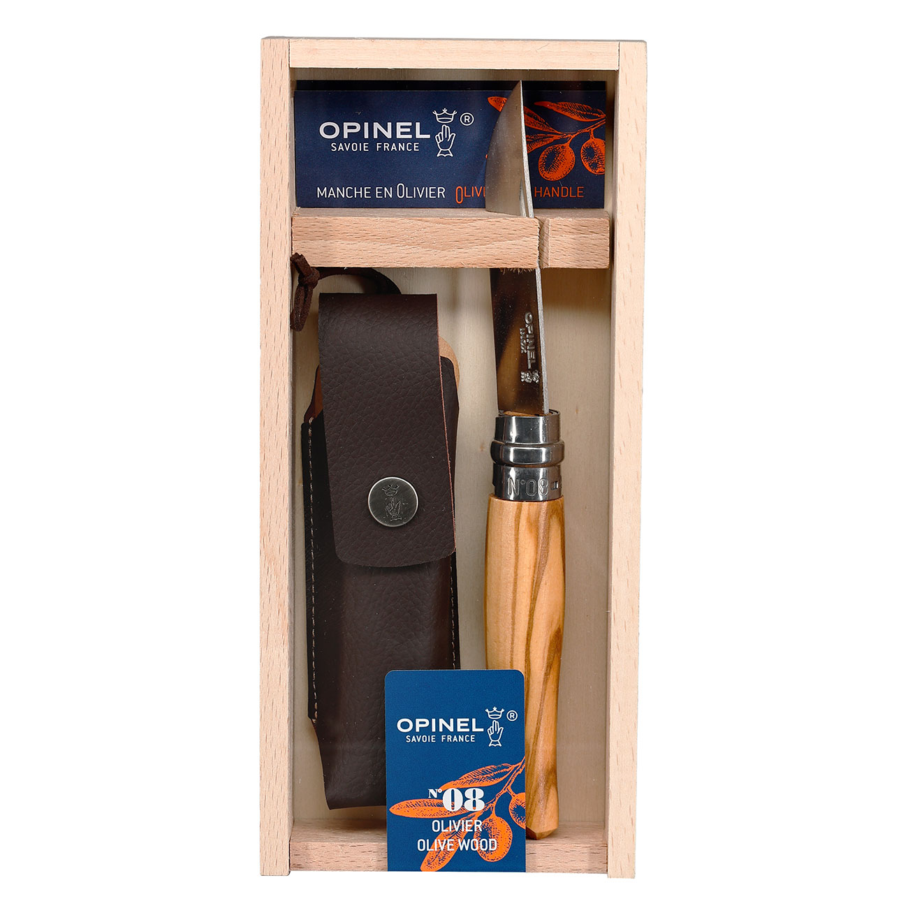 Opinel Taschenmesser Geschenkset No 08 Olivenholz inkl. Etui und Holzbox Bild 8
