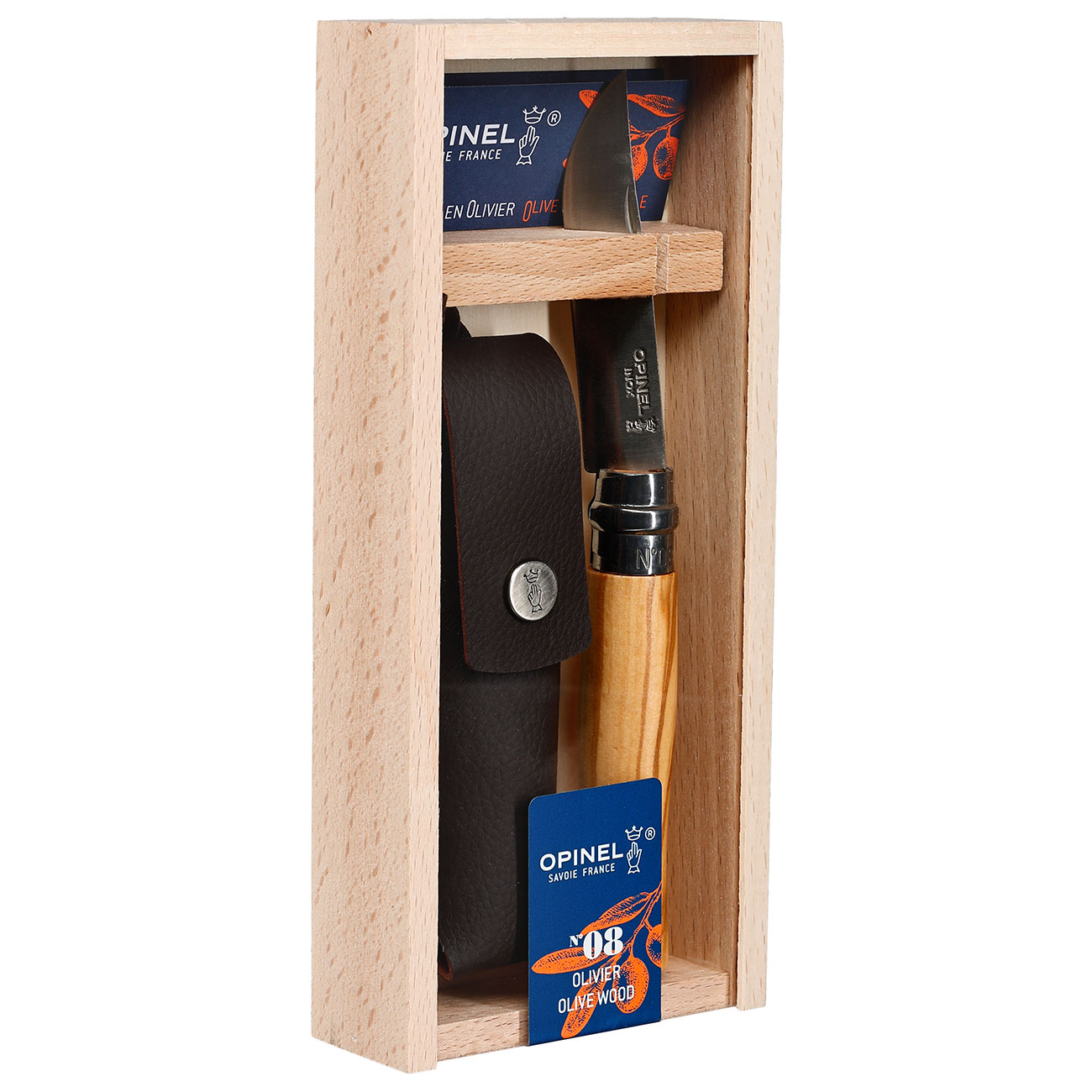 Opinel Taschenmesser Geschenkset No 08 Olivenholz inkl. Etui und Holzbox Bild 9