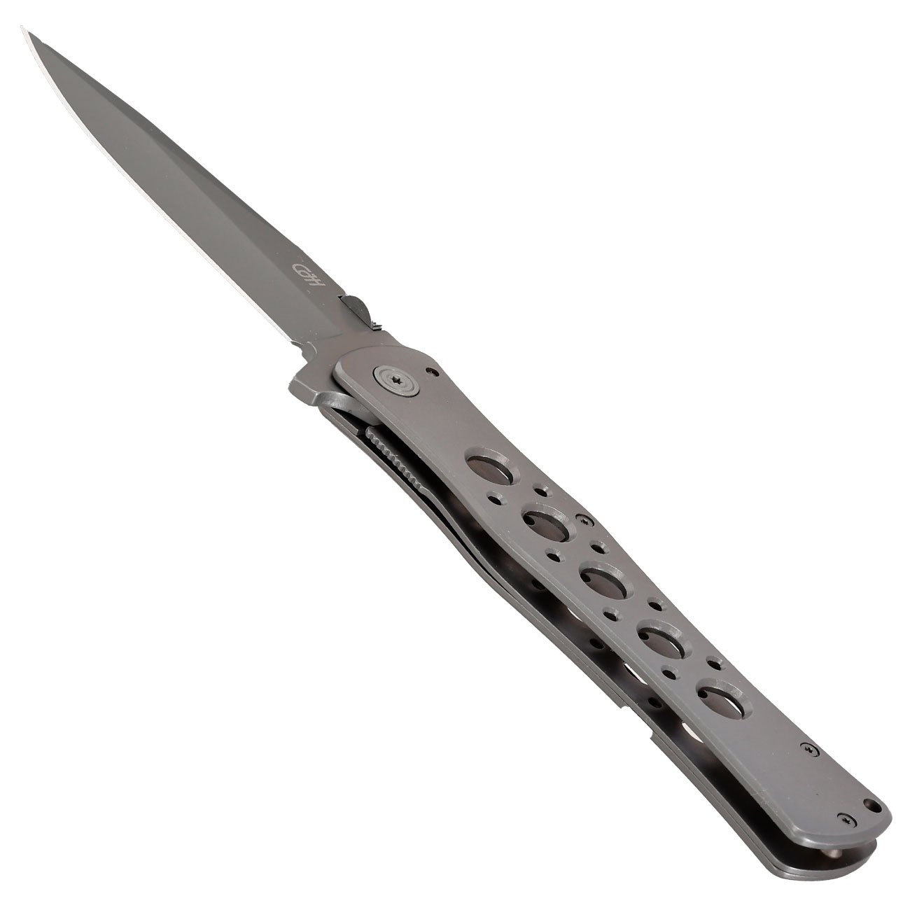 CJH Einhandmesser Titan grau inkl. Grtelclip Bild 2
