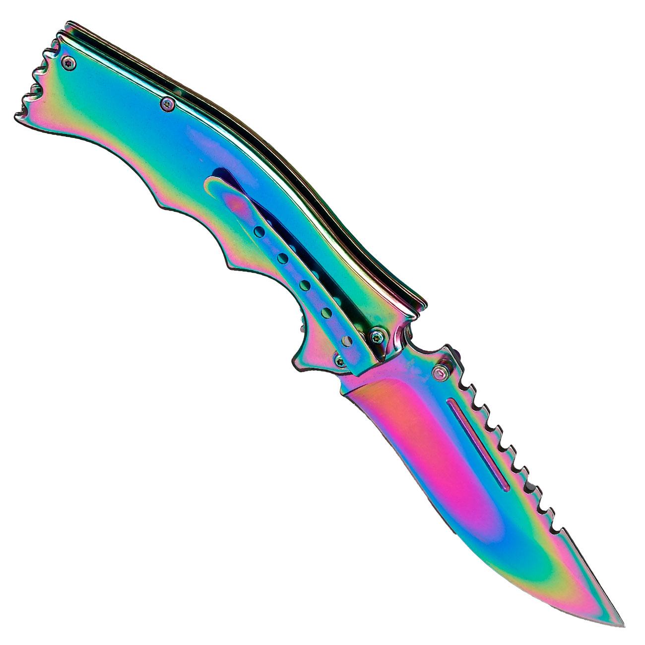 CJH Einhandmesser Shark rainbow inkl. Grtelclip Bild 1