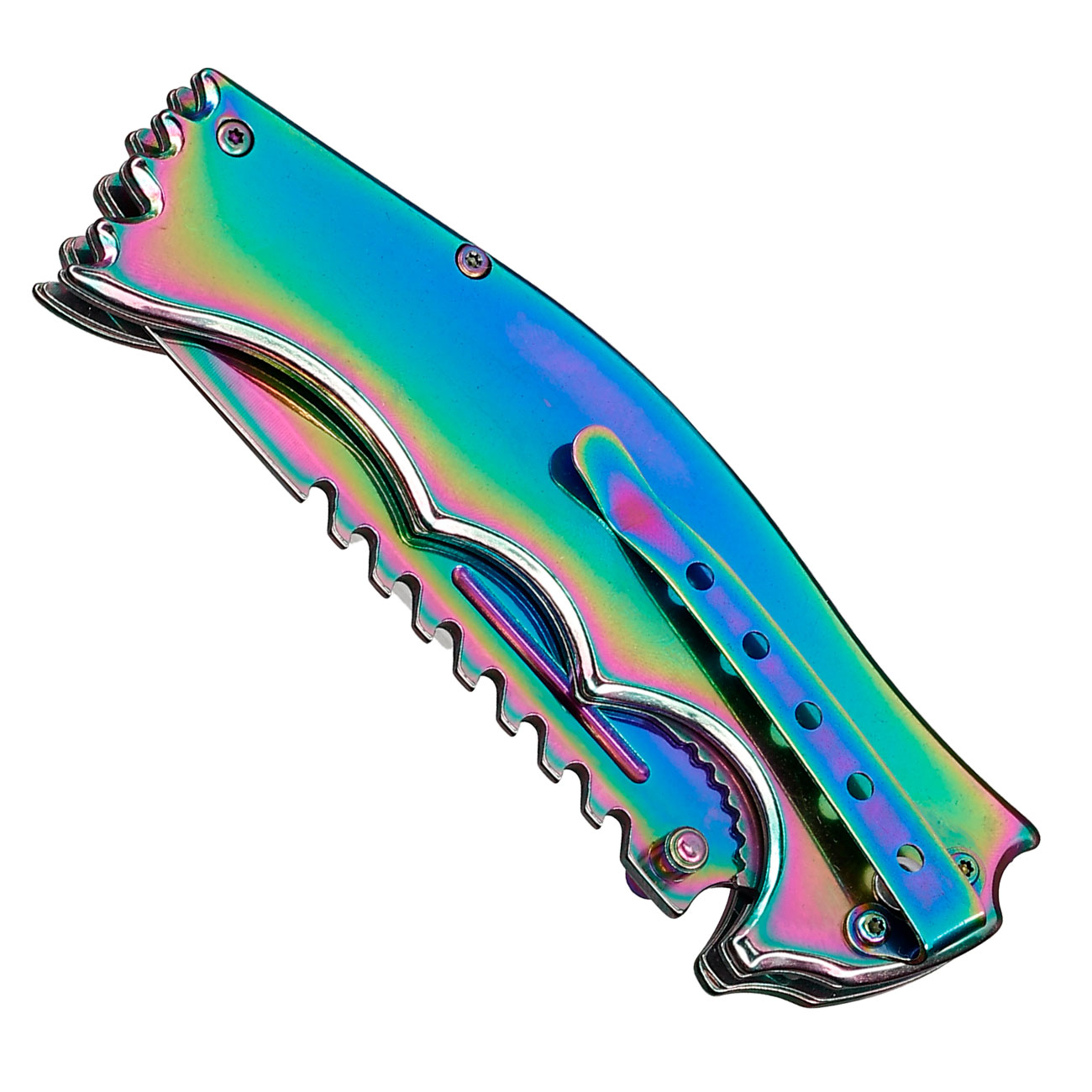 CJH Einhandmesser Shark rainbow inkl. Grtelclip Bild 5