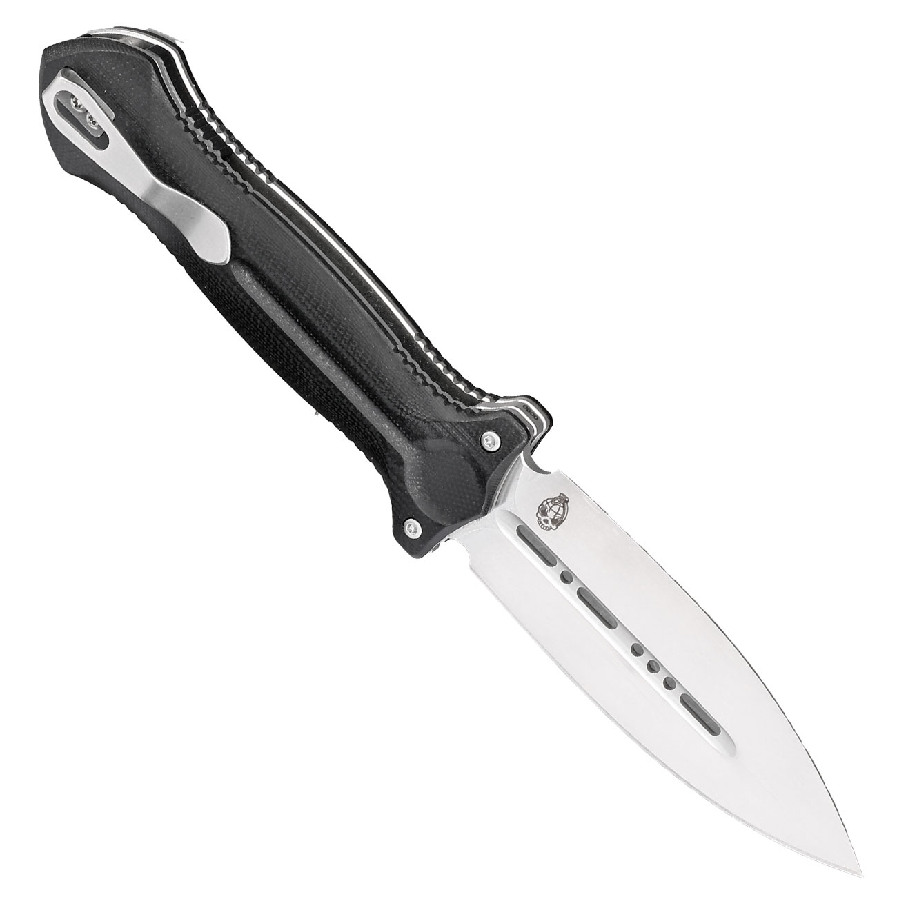 Bker Plus Einhandmesser Cheus VG-10 Stahl schwarz/silber inkl. Grtelclip und Nylonetui Bild 1