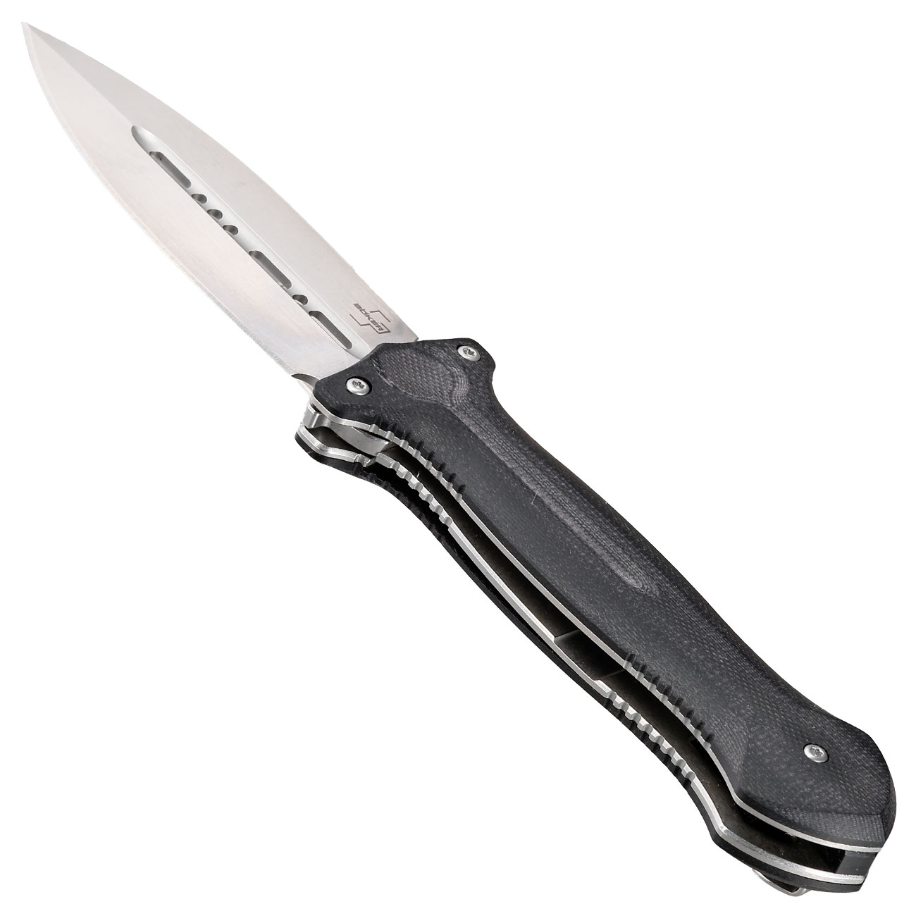 Bker Plus Einhandmesser Cheus VG-10 Stahl schwarz/silber inkl. Grtelclip und Nylonetui Bild 2