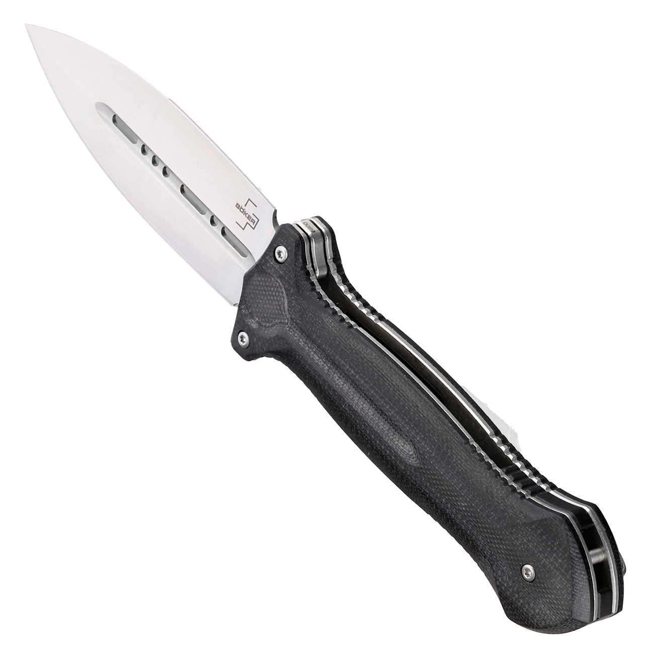 Bker Plus Einhandmesser Cheus VG-10 Stahl schwarz/silber inkl. Grtelclip und Nylonetui Bild 8