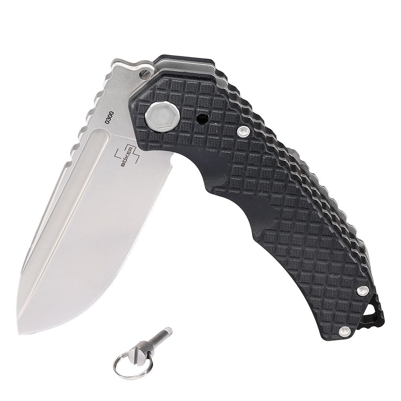 Bker Plus Taschenmesser Hermod Folder D2 Stahl schwarz/silber inkl. Grtelclip und Nylonetui Bild 3