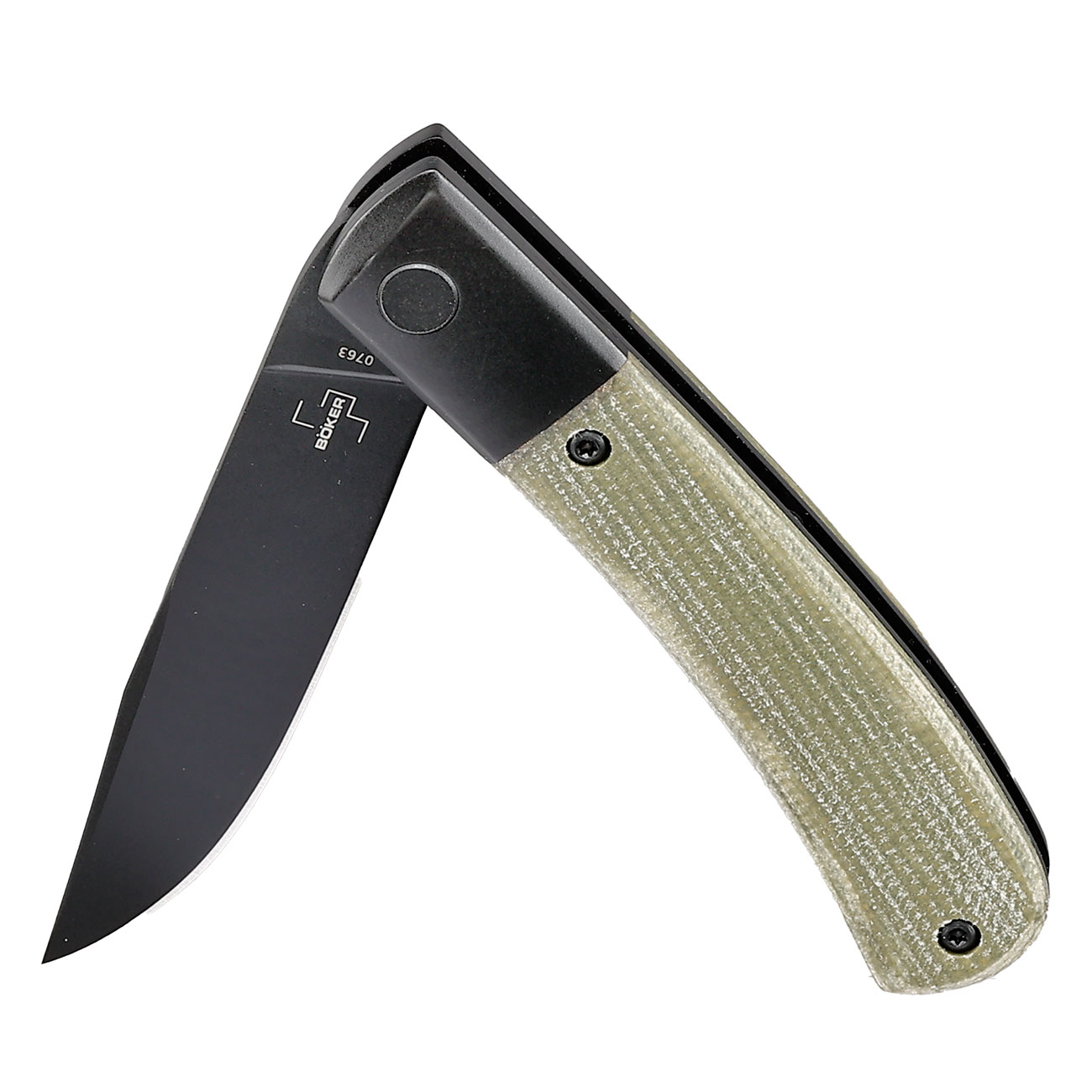Bker Plus Einhandmesser Modern Gentleman Nitro-V Stahl schwarz/oliv inkl. Grtelclip Bild 3