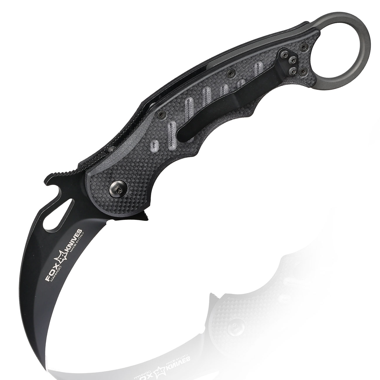 Fox Knives Karambit Messer 479 Folding N690 Stahl schwarz inkl. Grtelclip