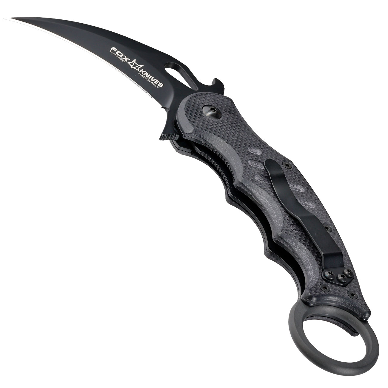 Fox Knives Karambit Messer 479 Folding N690 Stahl schwarz inkl. Grtelclip Bild 2