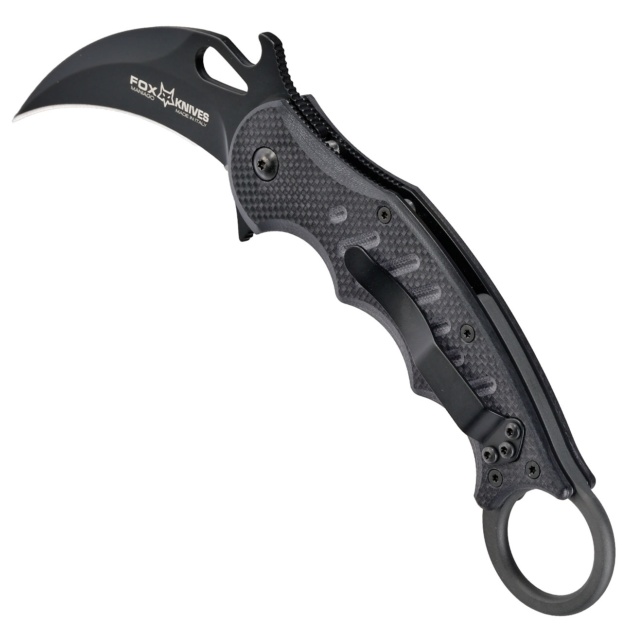 Fox Knives Karambit Messer 479 Folding N690 Stahl schwarz inkl. Grtelclip Bild 6
