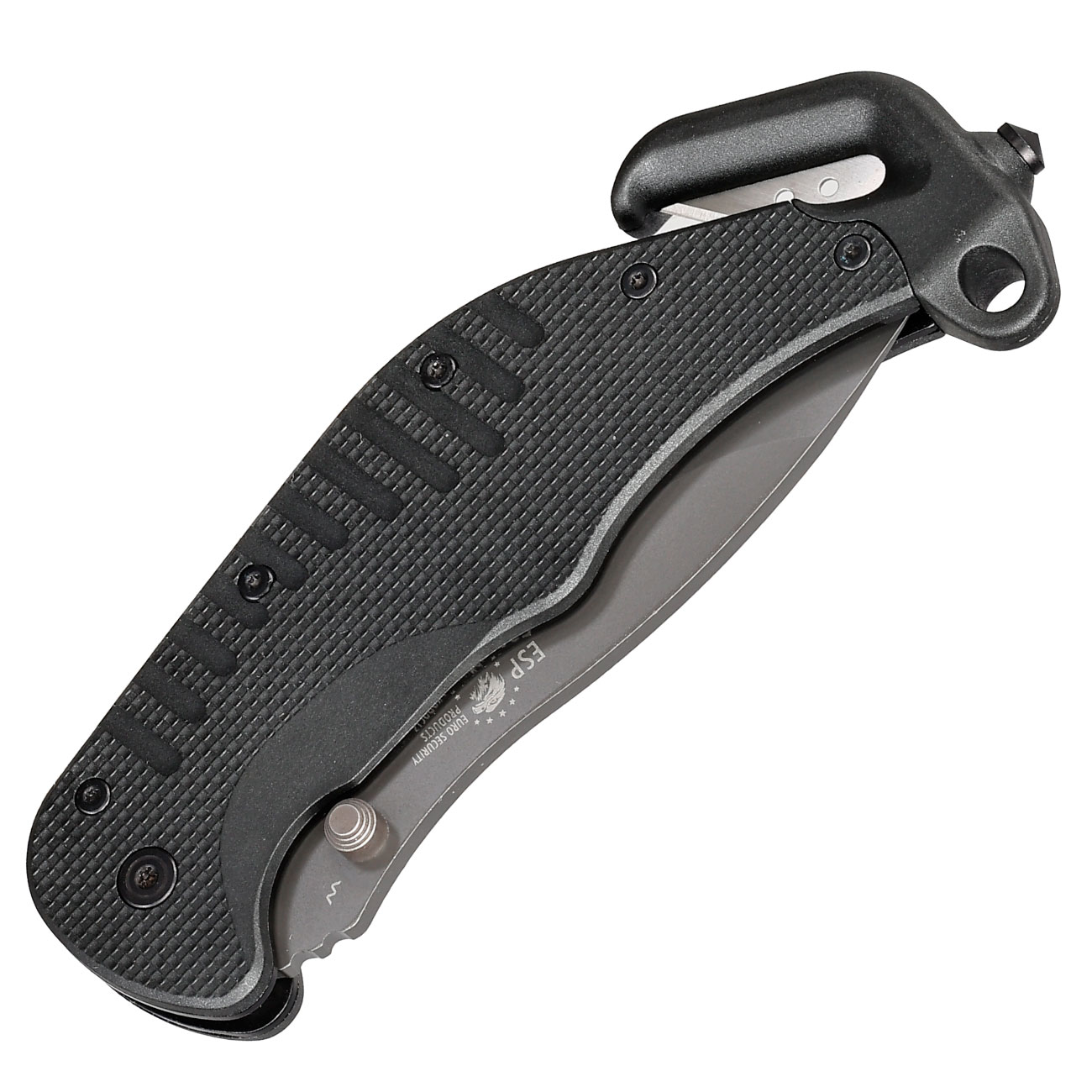 ESP Einhandmesser/Rettungsmesser RK-01-S schwarz inkl. Glasbrecher, Gurtschneider & Grtelclip Bild 4