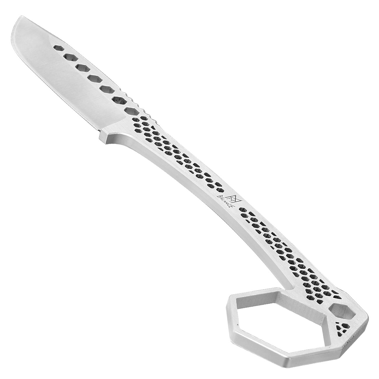 Midgards Neck Knife Honeycomb Balance Line silber inkl. Kydexscheide und Kugelkette Bild 2
