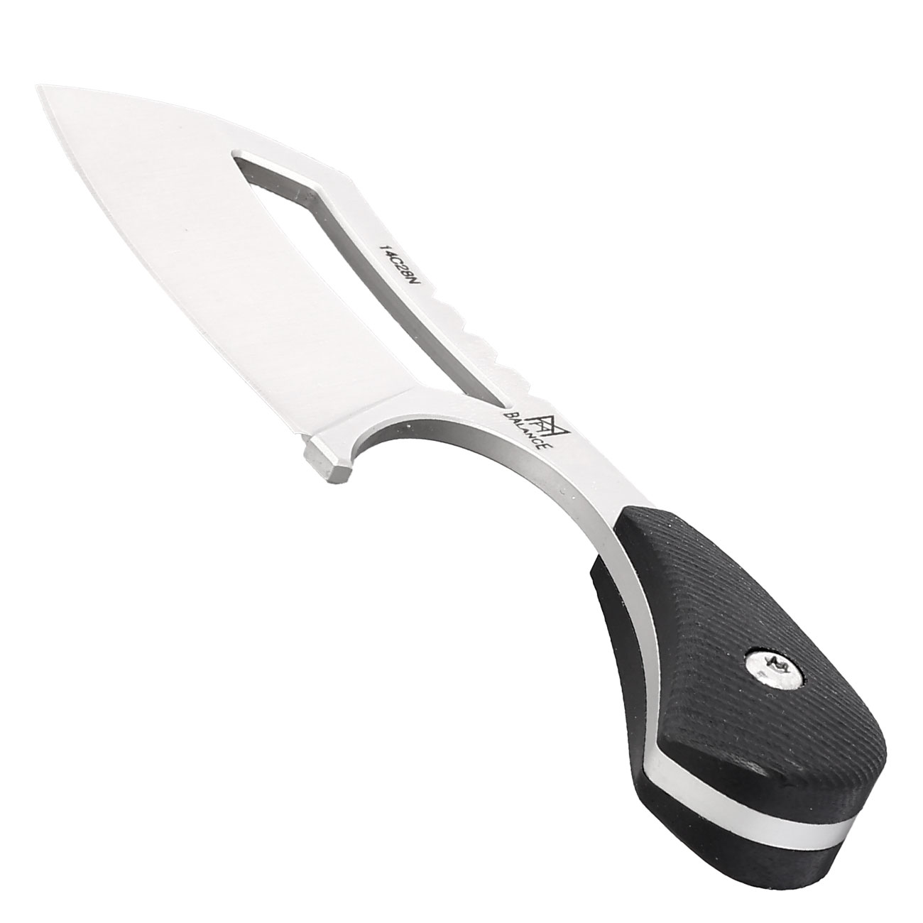 Midgards Messer Neck Knife Ratatosk Cleaver Balance Line silber inkl. Kydexscheide und Kugelkette Bild 2