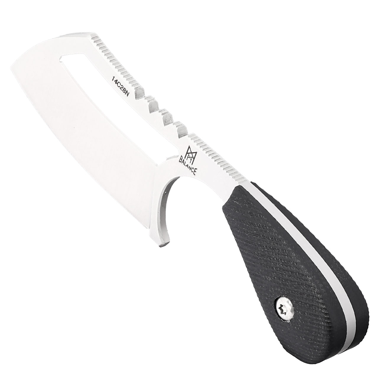 Midgards Messer Neck Knife Ratatosk Cleaver Balance Line silber inkl. Kydexscheide und Kugelkette Bild 6