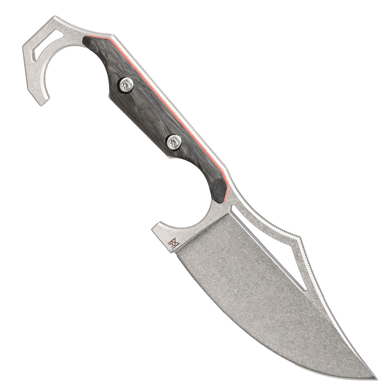 Midgards Grtelmesser Valdis V2 D2 Stahl Kohlefaser Griffschalen stonewash inkl. Kydexscheide und Tek-Lok Grtelclip Bild 1