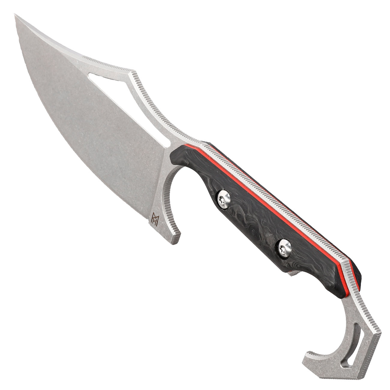 Midgards Grtelmesser Valdis V2 D2 Stahl Kohlefaser Griffschalen stonewash inkl. Kydexscheide und Tek-Lok Grtelclip Bild 6