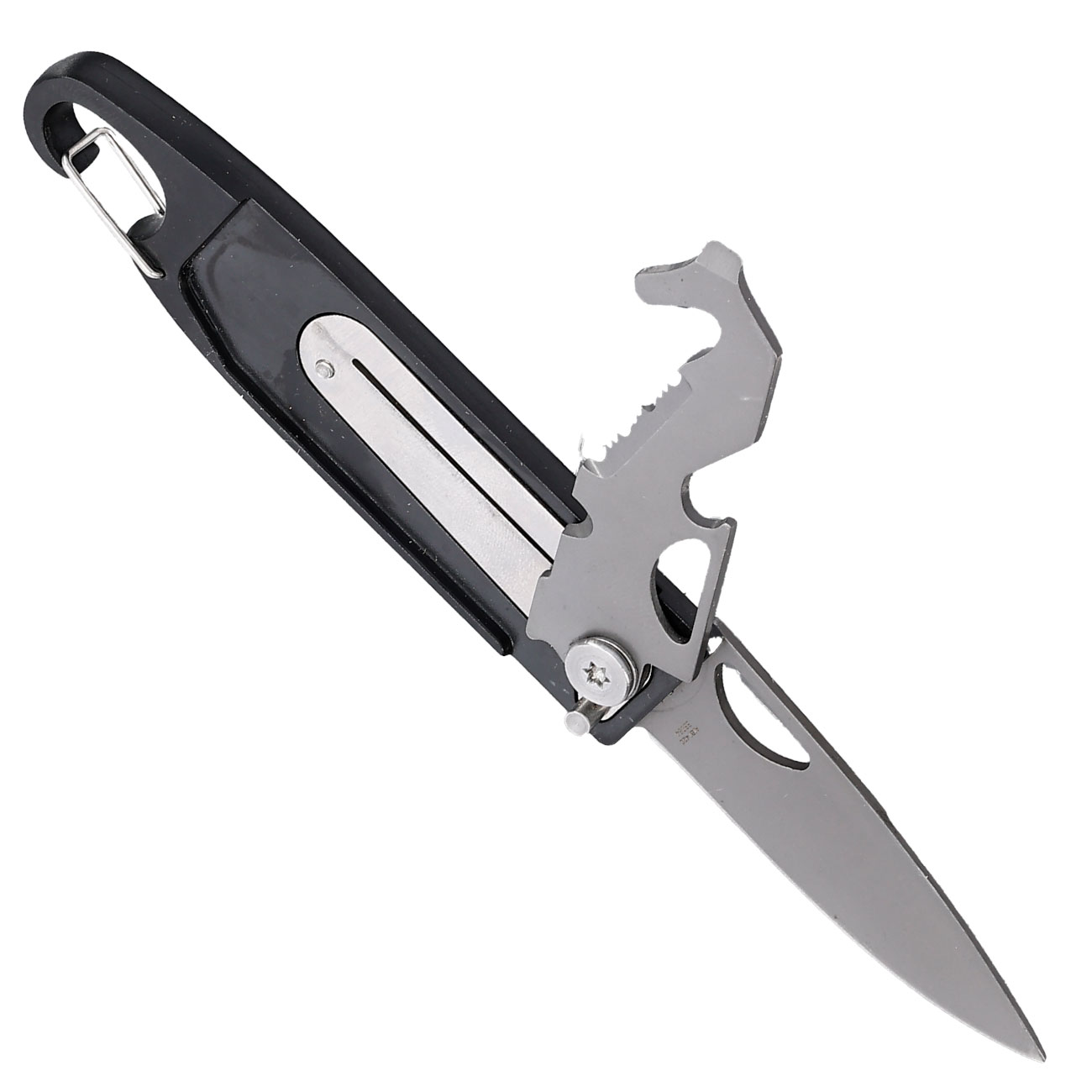 Herbertz Einhandmesser mit Rescue Tool schwarz inkl. Karabiner Bild 4