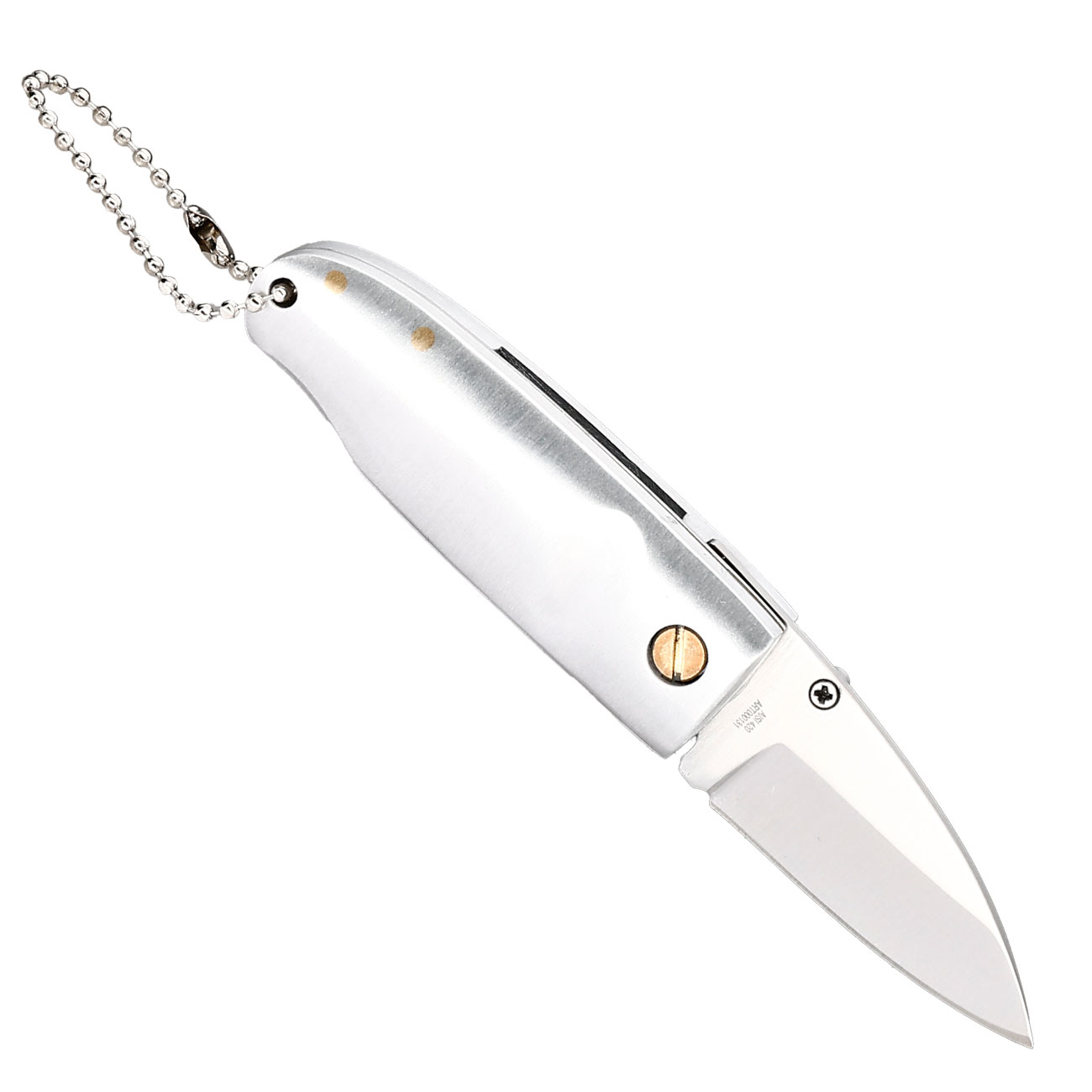 CJH Einhandmesser Stubby silber inkl. Kugelkette Bild 1