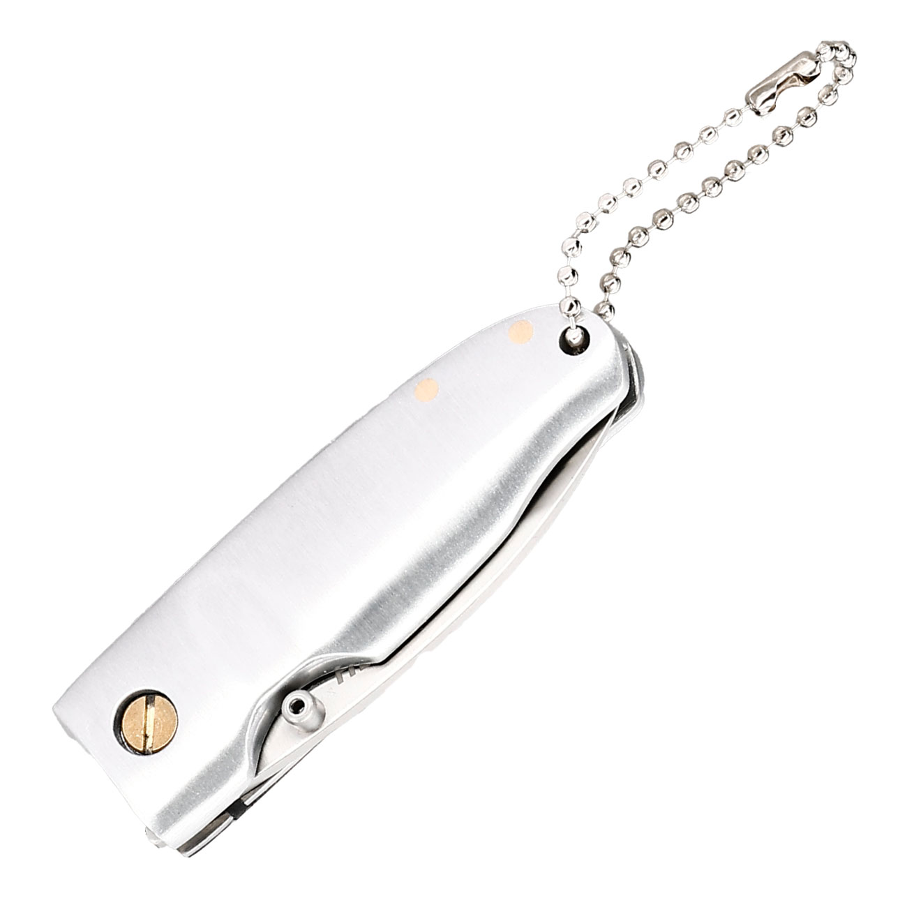 CJH Einhandmesser Stubby silber inkl. Kugelkette Bild 5