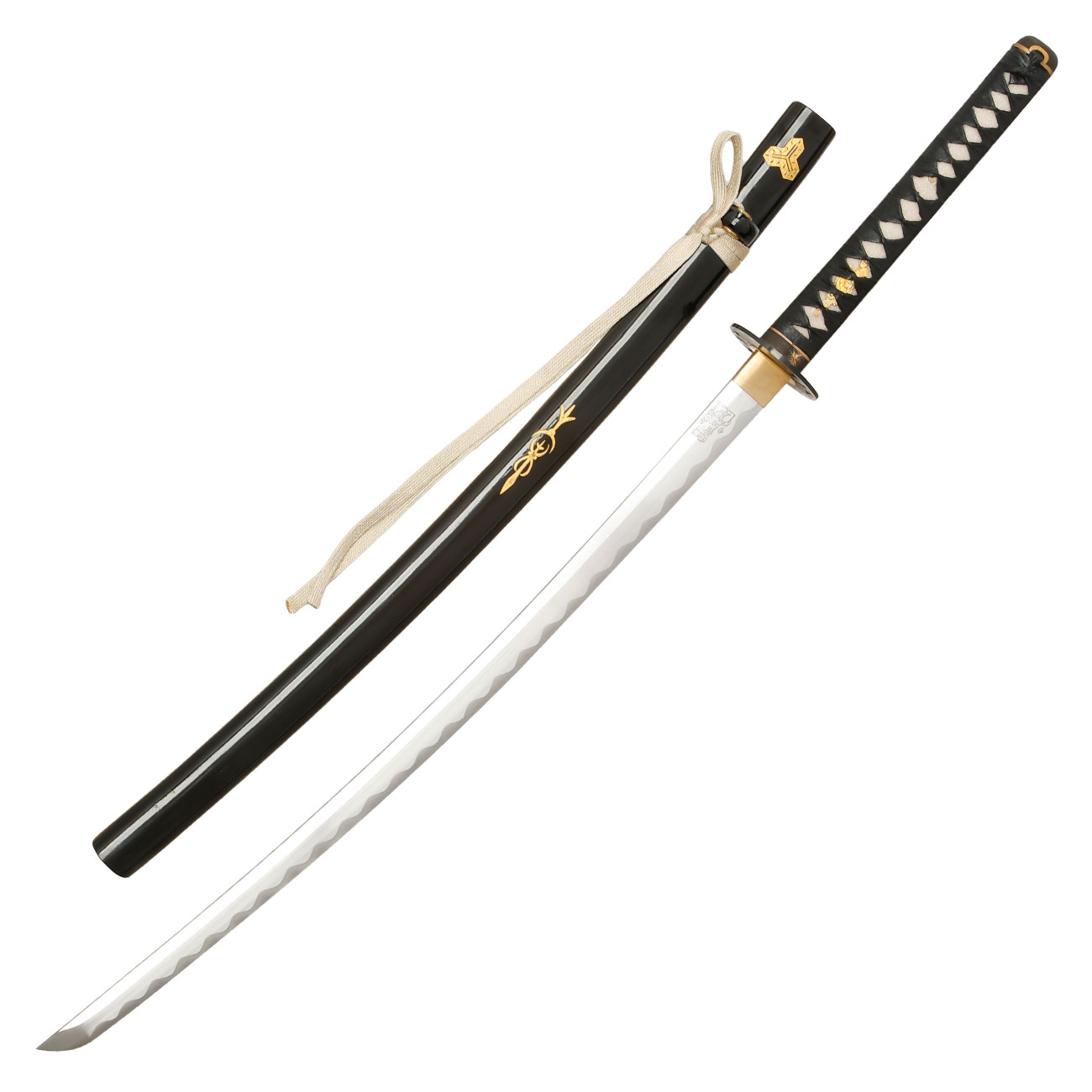 John Lee Katana Bride schwarz/wei inkl. Schwertkoffer, Schutzhlle, Holzstnder & Pflegeset