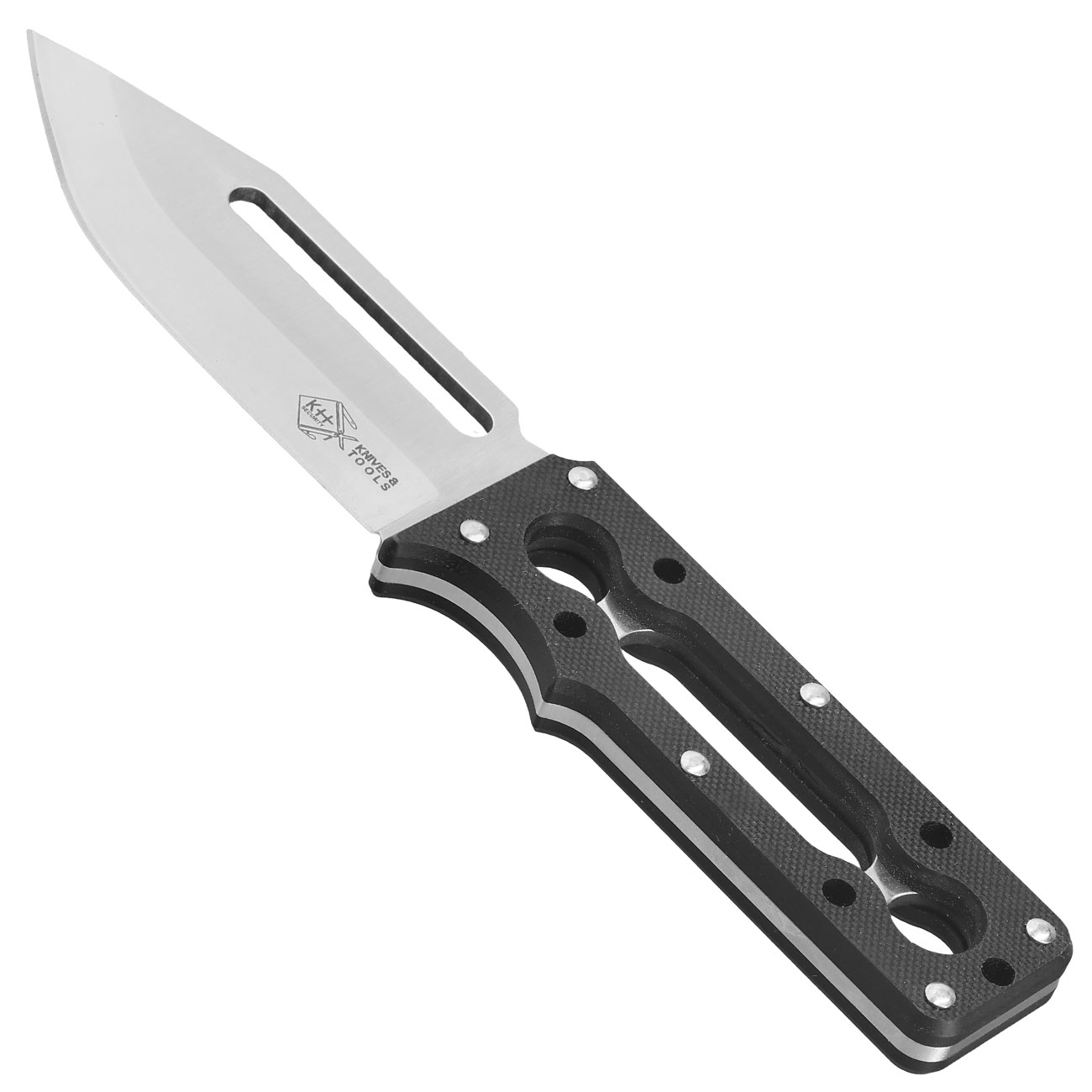 Outdoormesser Skelett Duo 2in1 schwarz inkl. Feuerstahl & Kydexscheide Bild 2