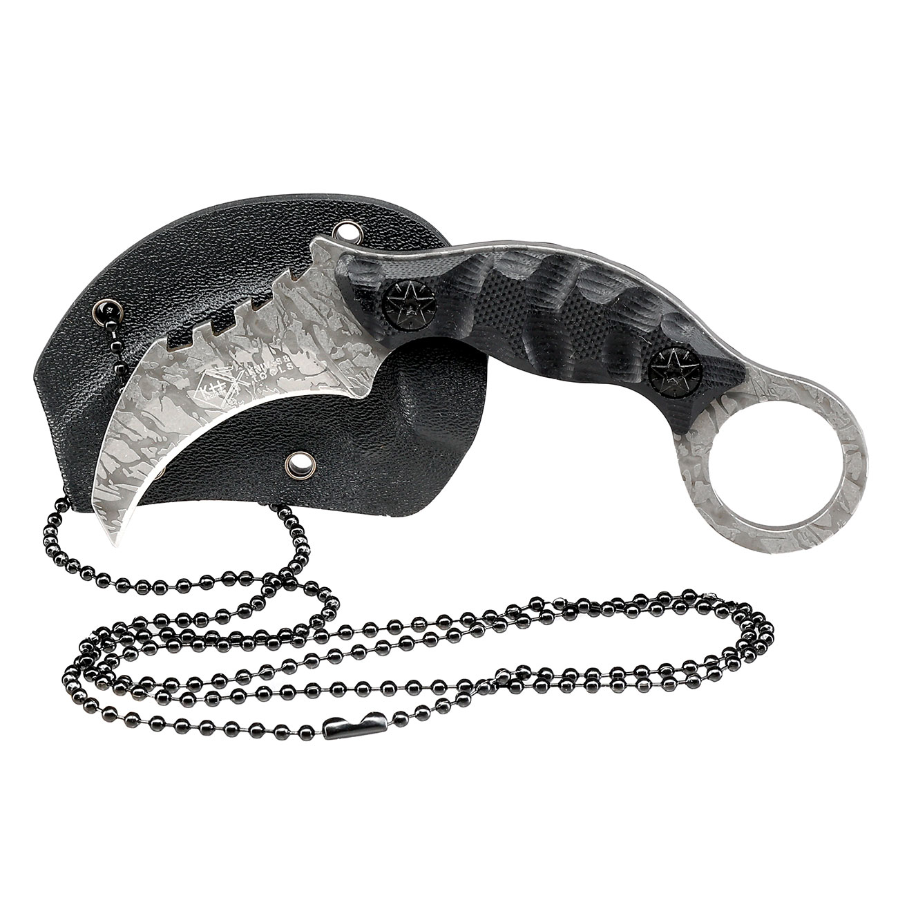Karambit Neck Knife Shadow schwarz/grau inkl. Kydexscheide & Kugelkette Bild 3