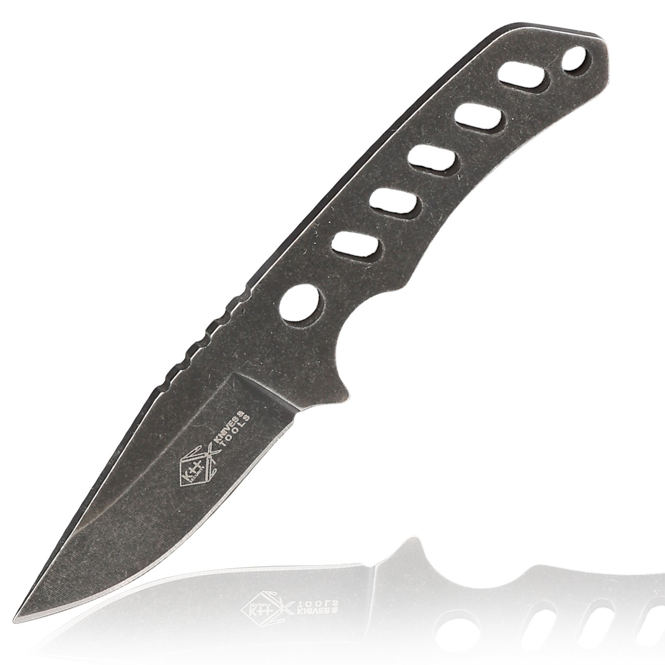 Neck Knife Titan Skelett grau inkl. Kydexscheide & Kugelkette