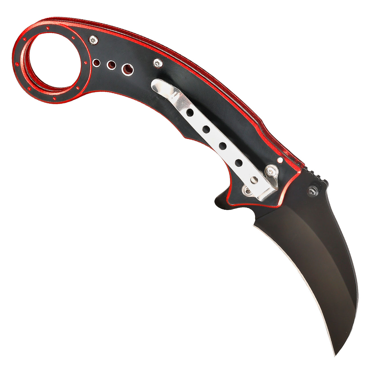 Einhandmesser Karambit Red Scorpion schwarz/rot inkl. Grtelclip Bild 1