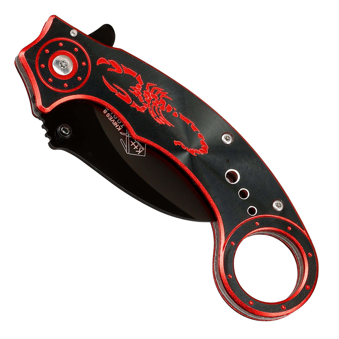 Einhandmesser Karambit Red Scorpion schwarz/rot inkl. Grtelclip Bild 4