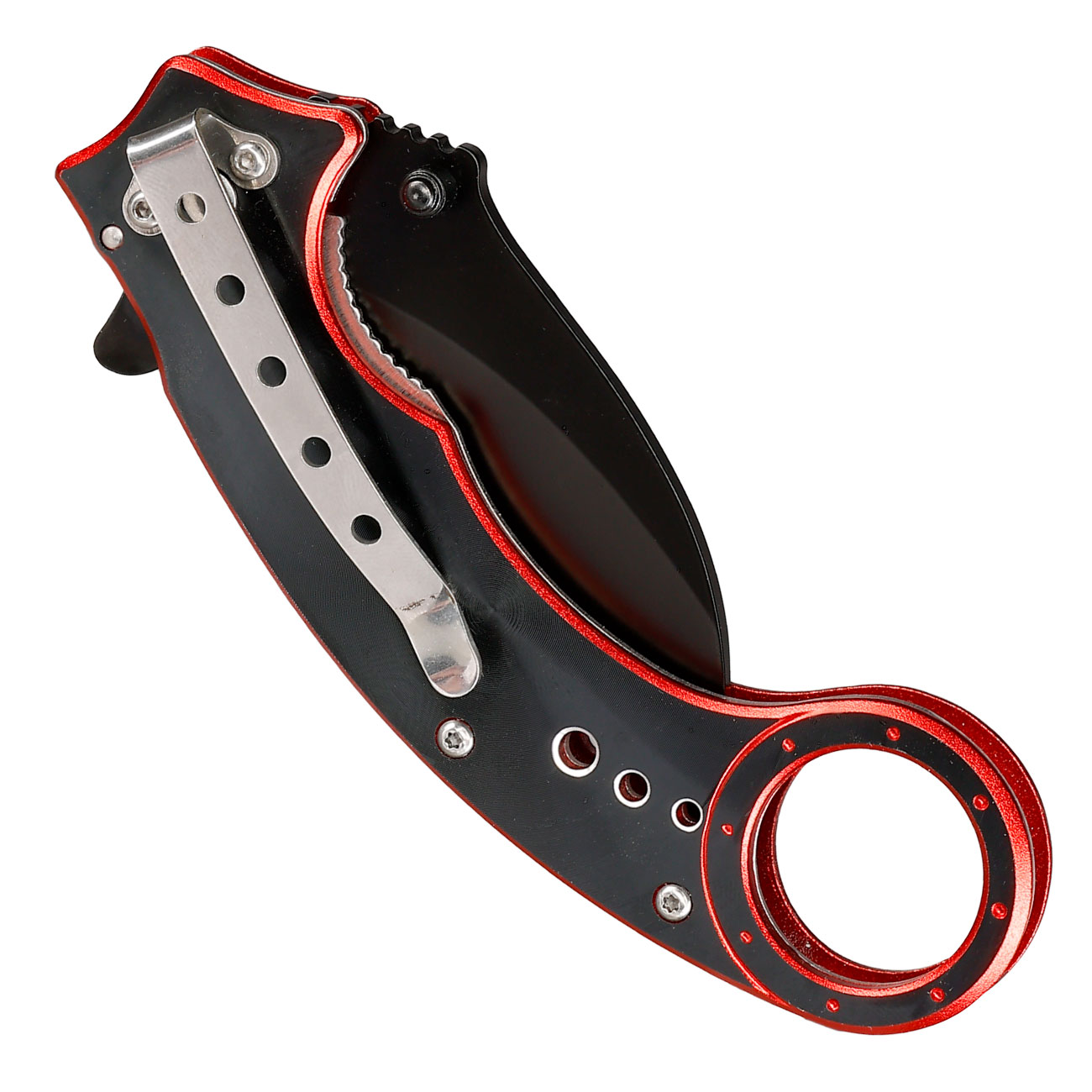 Einhandmesser Karambit Red Scorpion schwarz/rot inkl. Grtelclip Bild 5